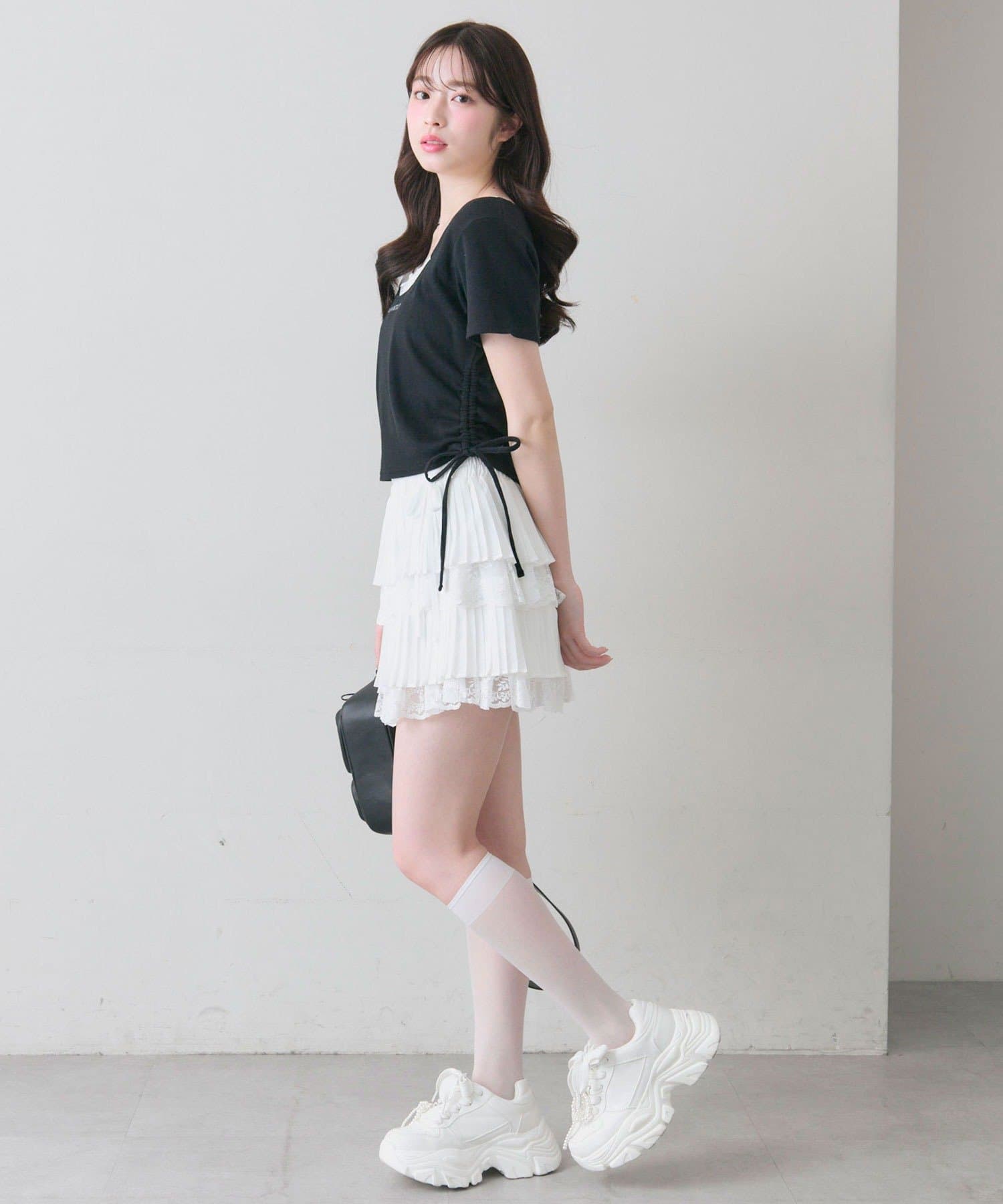 OLIVE des OLIVE(オリーブ デ オリーブ) レイヤード風ドロストTシャツ