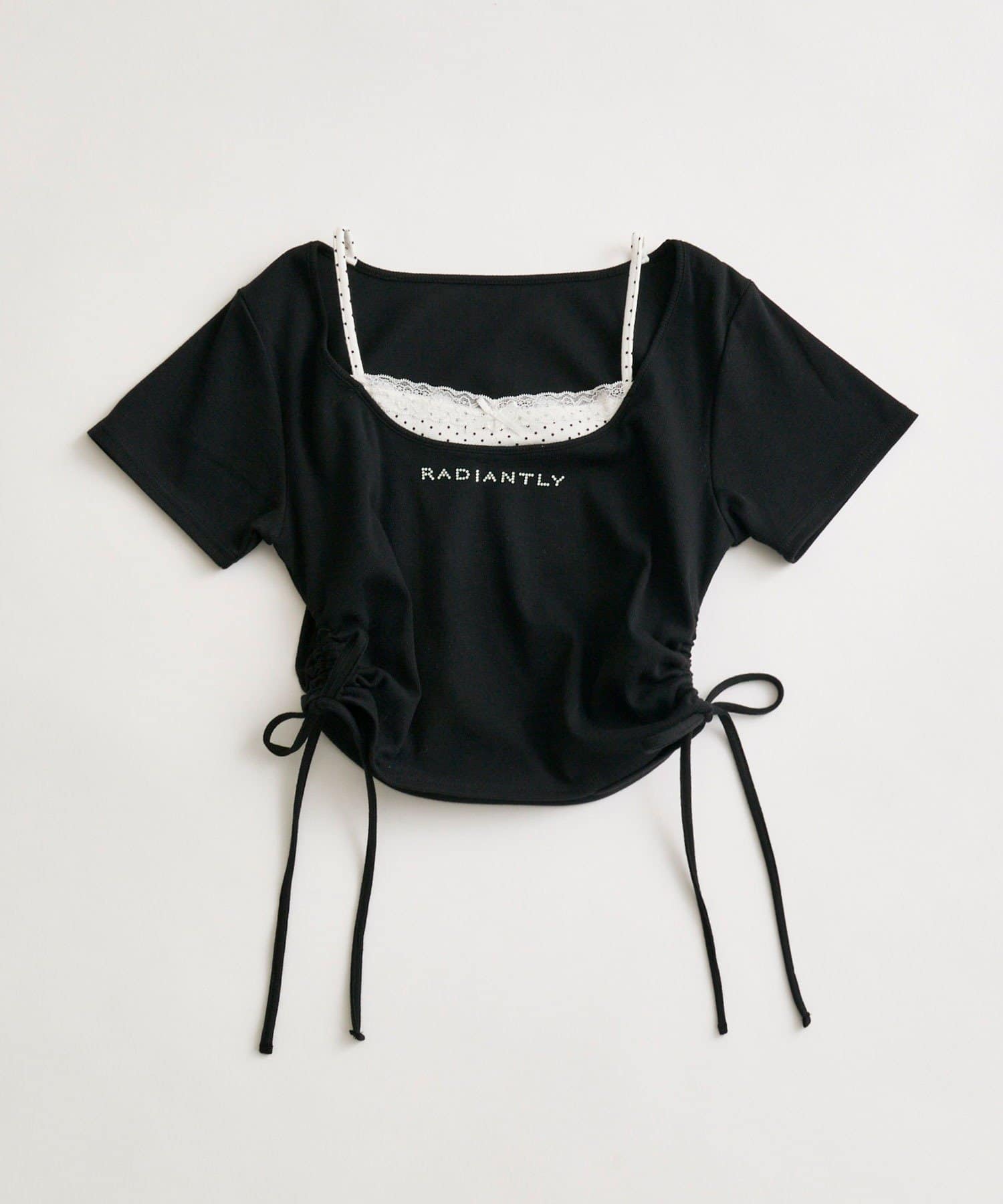 OLIVE des OLIVE(オリーブ デ オリーブ) レイヤード風ドロストTシャツ