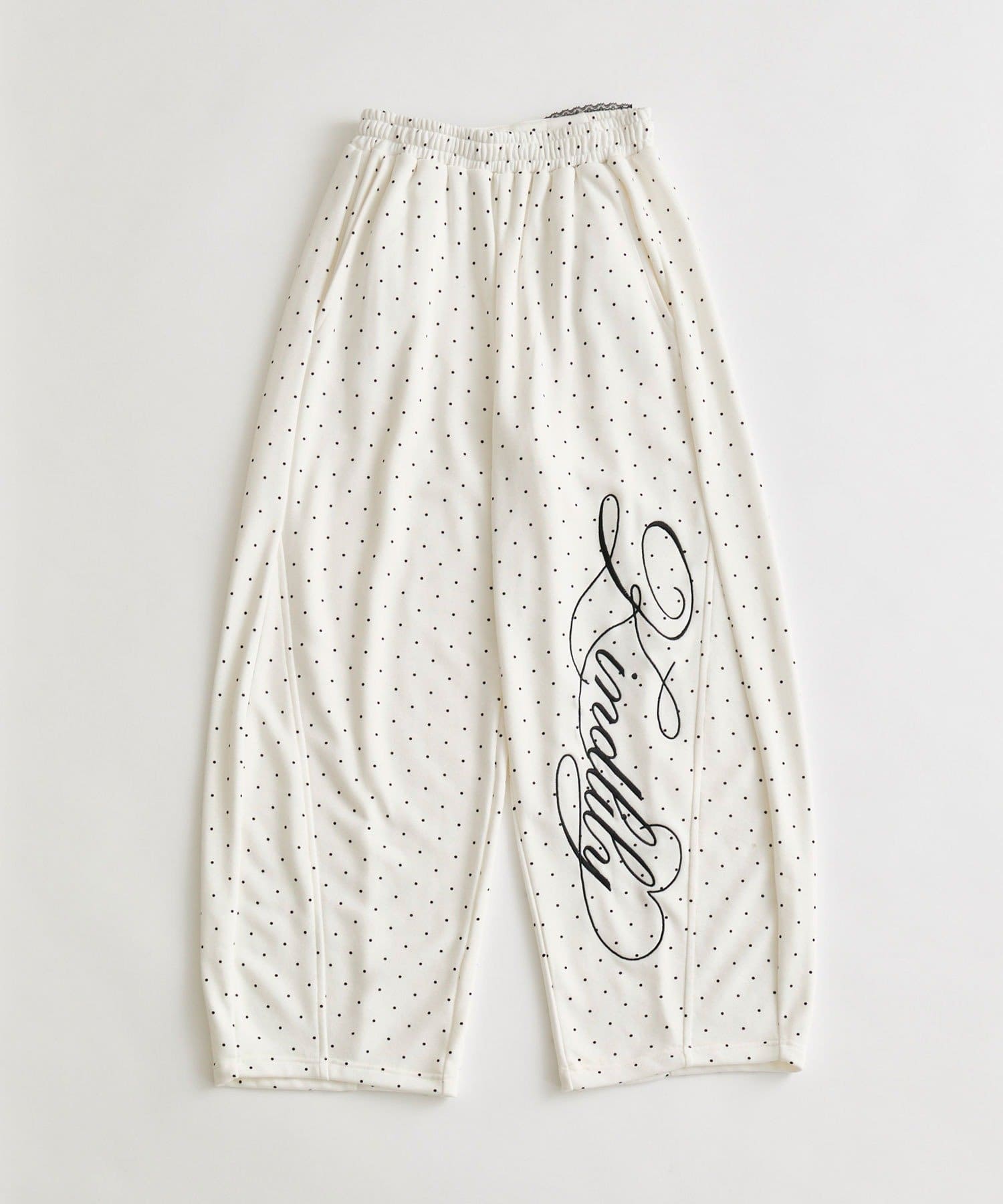 OLIVE des OLIVE(オリーブ デ オリーブ) 刺繍ロゴバックリボンスウェットパンツ