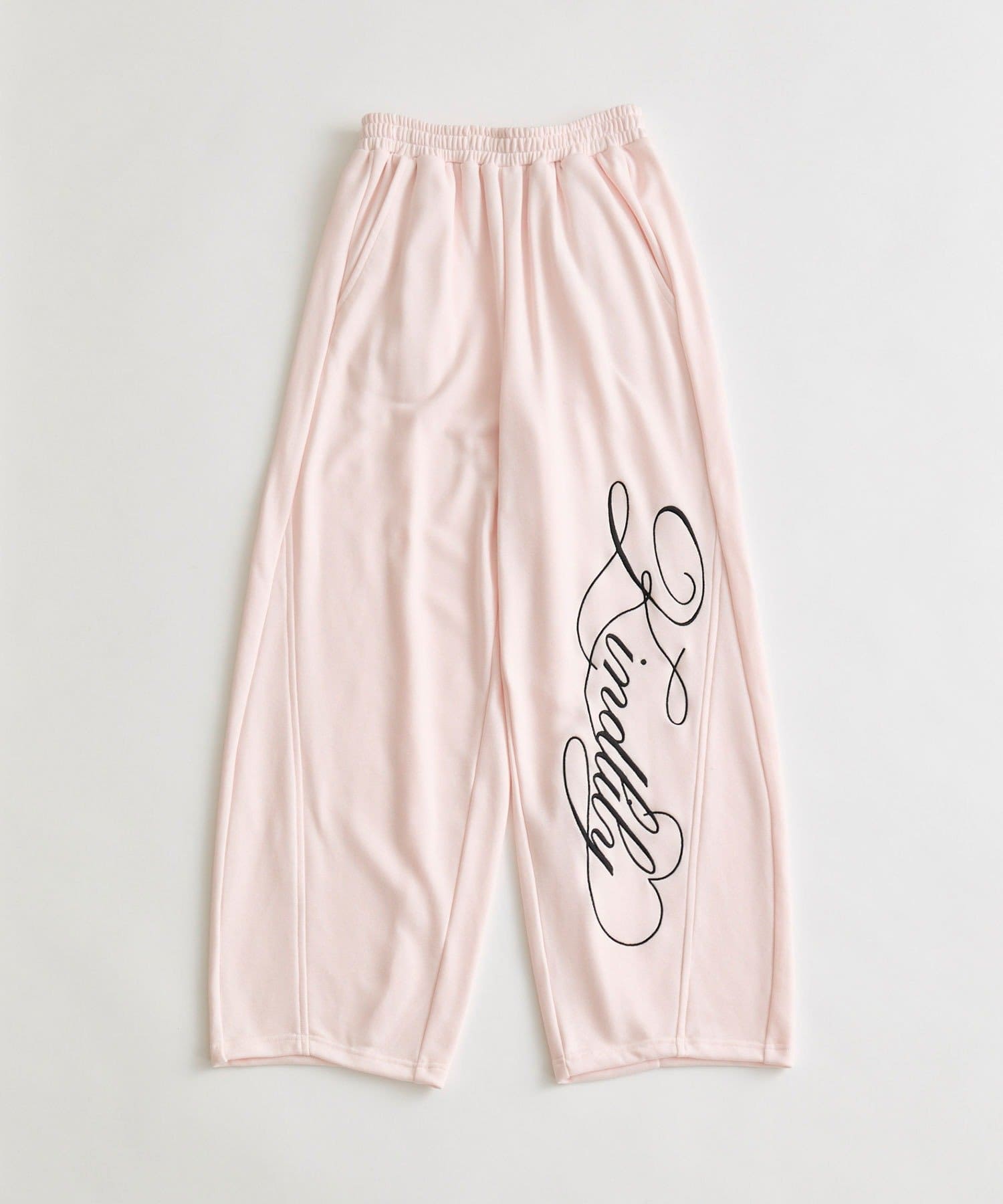 OLIVE des OLIVE(オリーブ デ オリーブ) 刺繍ロゴバックリボンスウェットパンツ