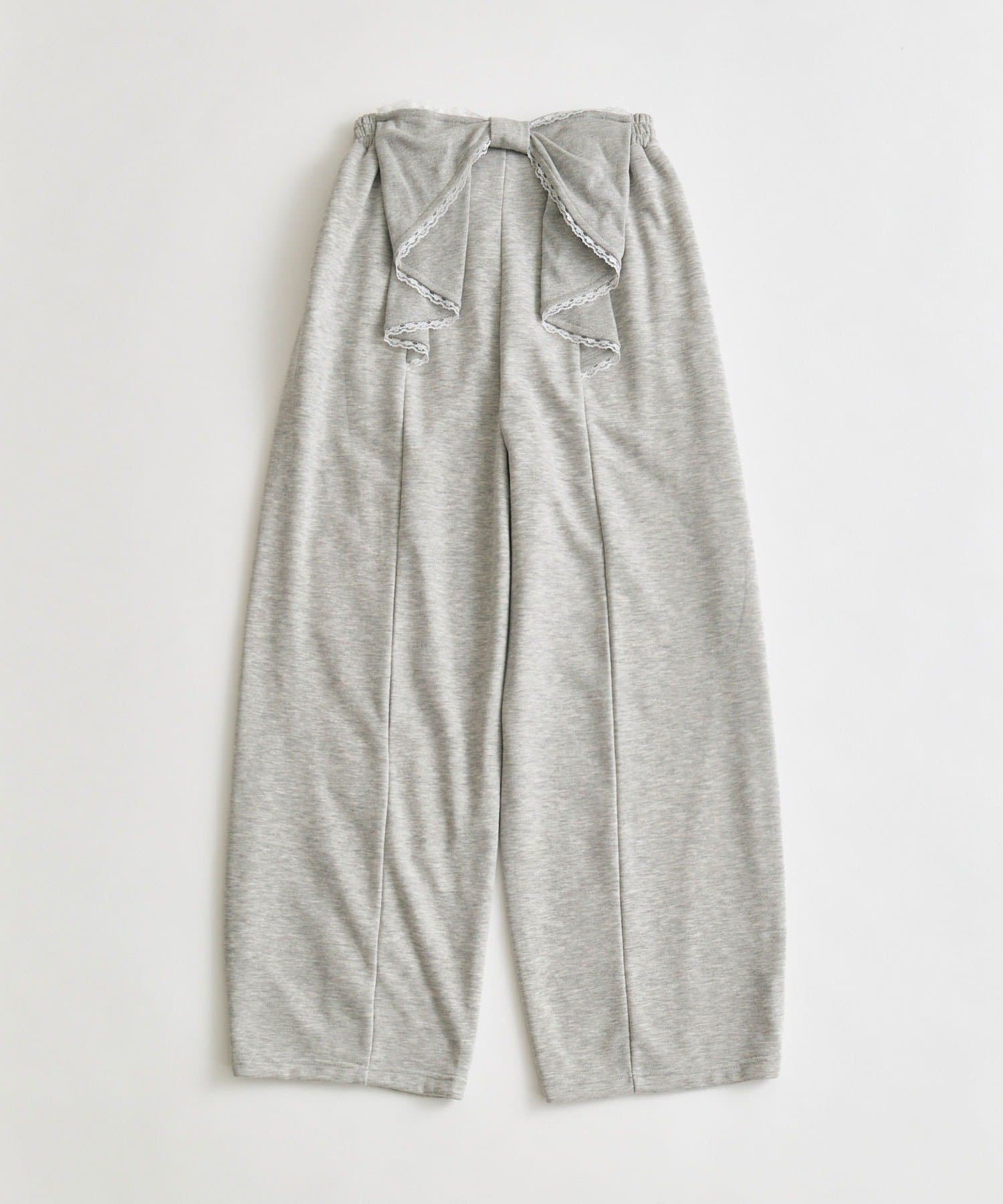 OLIVE des OLIVE(オリーブ デ オリーブ) 刺繍ロゴバックリボンスウェットパンツ