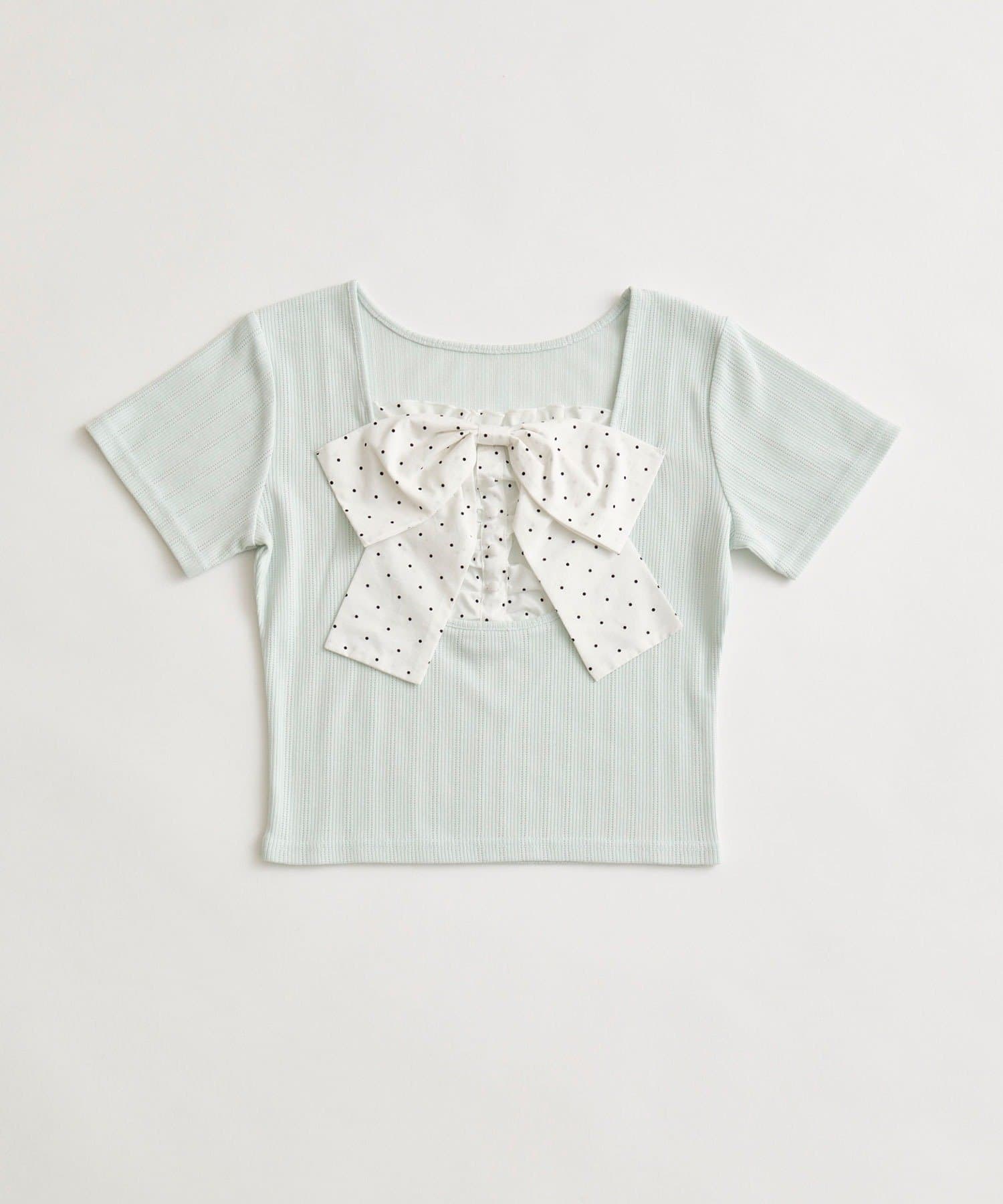 OLIVE des OLIVE(オリーブ デ オリーブ) リボン映え半袖トップス