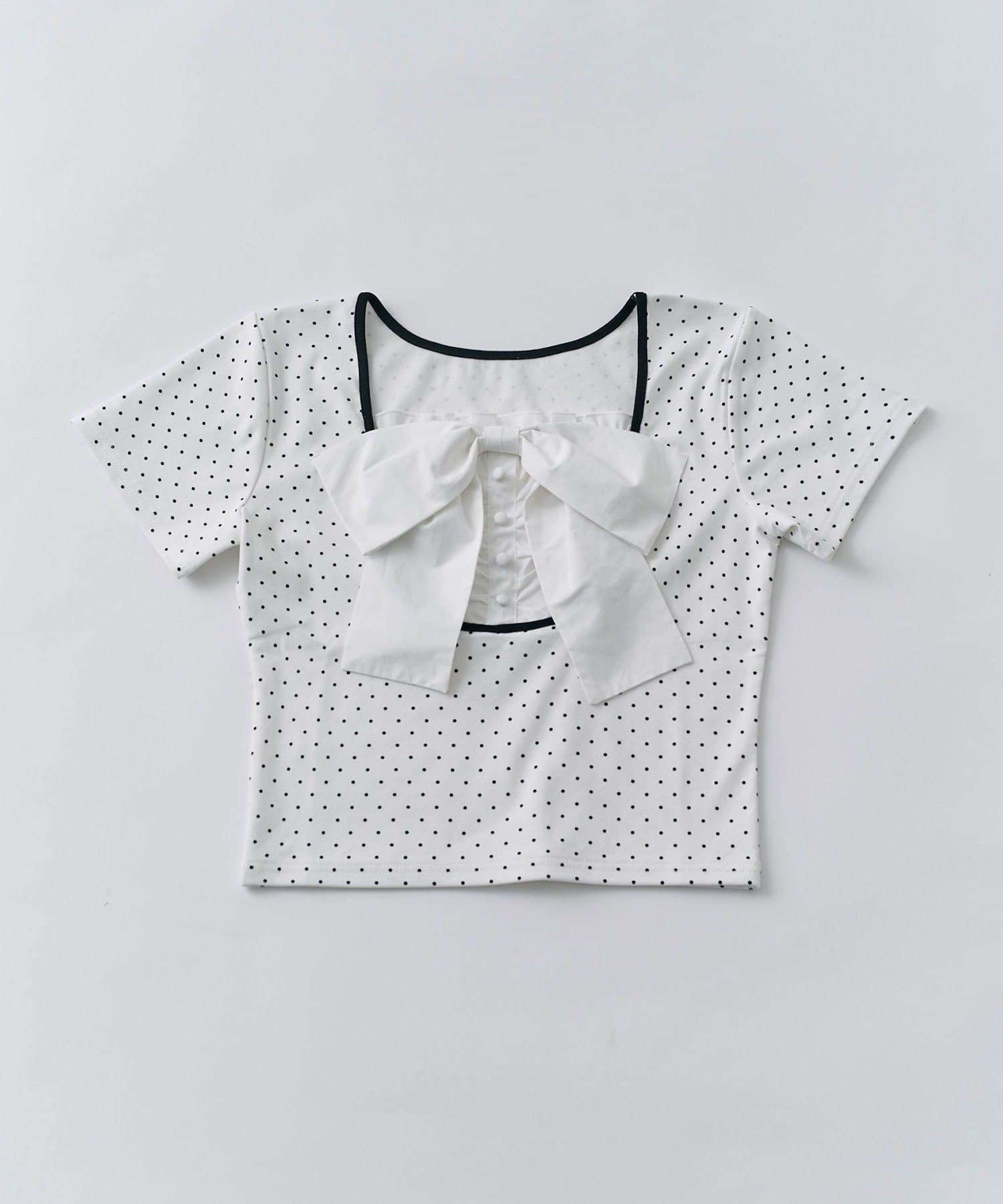 OLIVE des OLIVE(オリーブ デ オリーブ) リボン映え半袖トップス