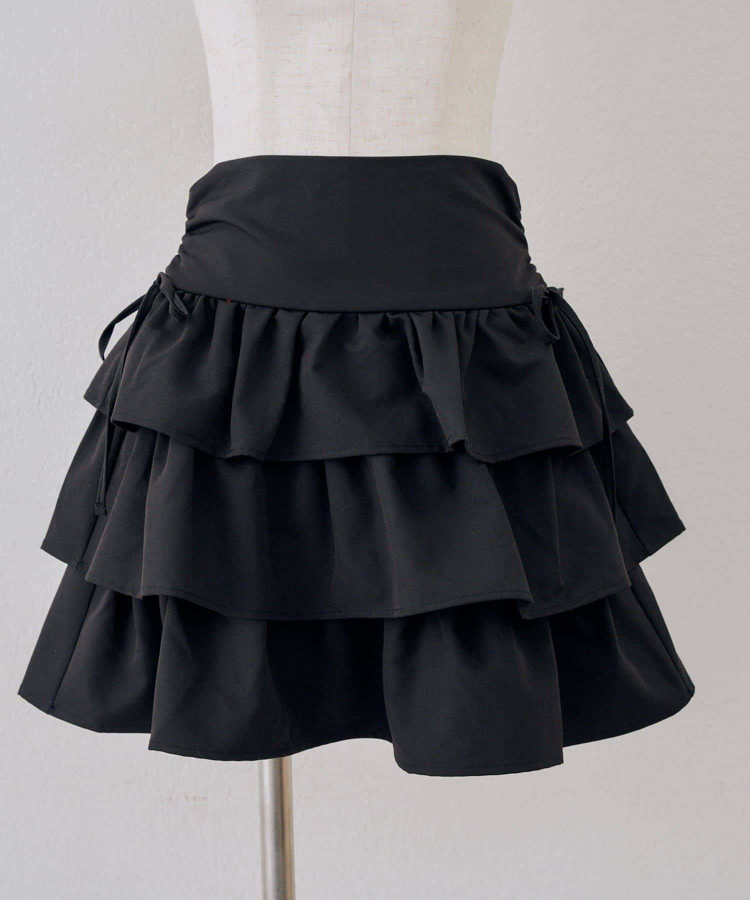 NICE CLAUP / OLIVE des OLIVE OUTLET(ナイスクラップ  / オリーブ デ オリーブ アウトレット) 【continuer】サイドリボンティアードミニスカート