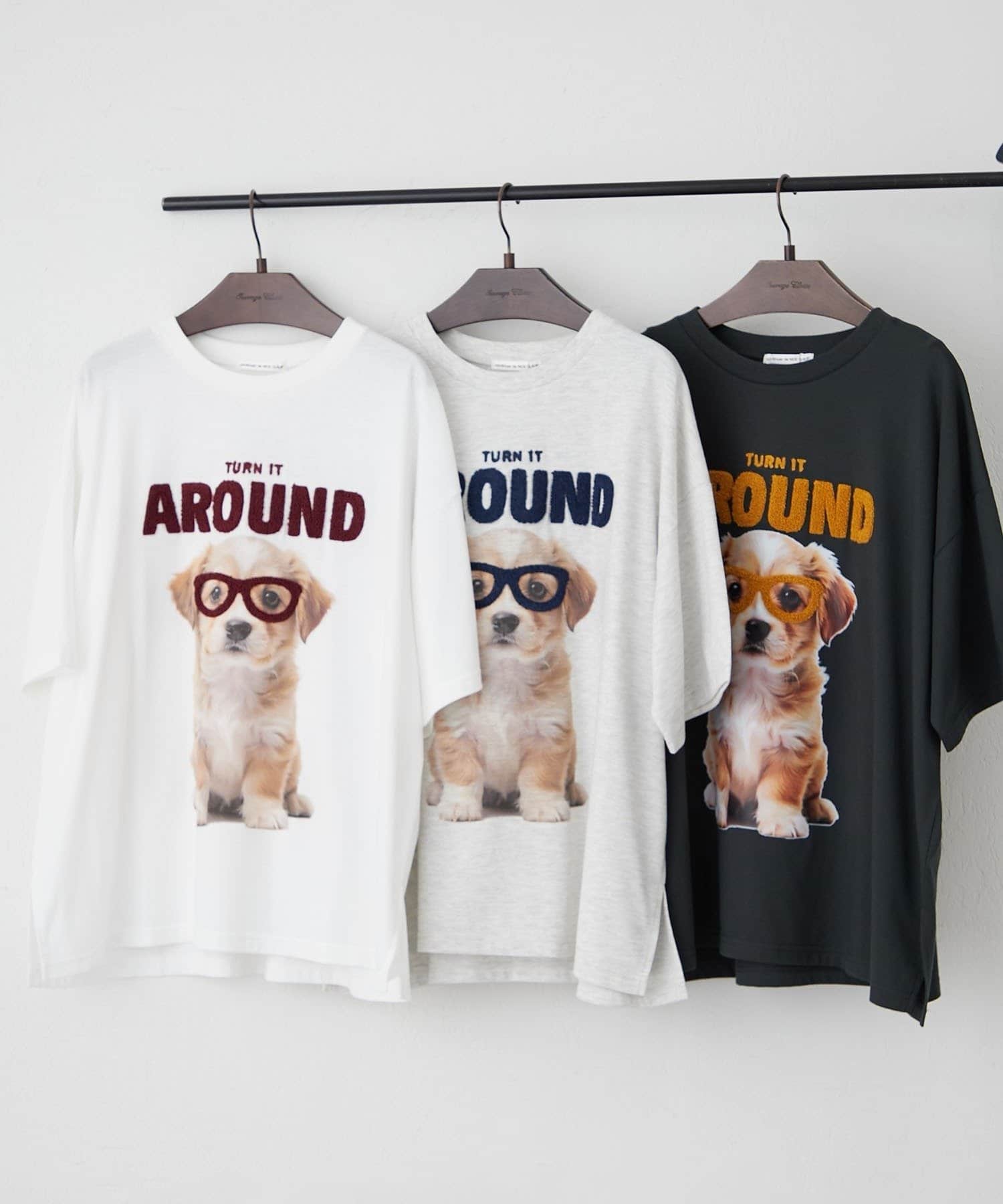 NICE CLAUP / OLIVE des OLIVE OUTLET(ナイスクラップ  / オリーブ デ オリーブ アウトレット) 【continuer】メガネ犬半袖BIGT