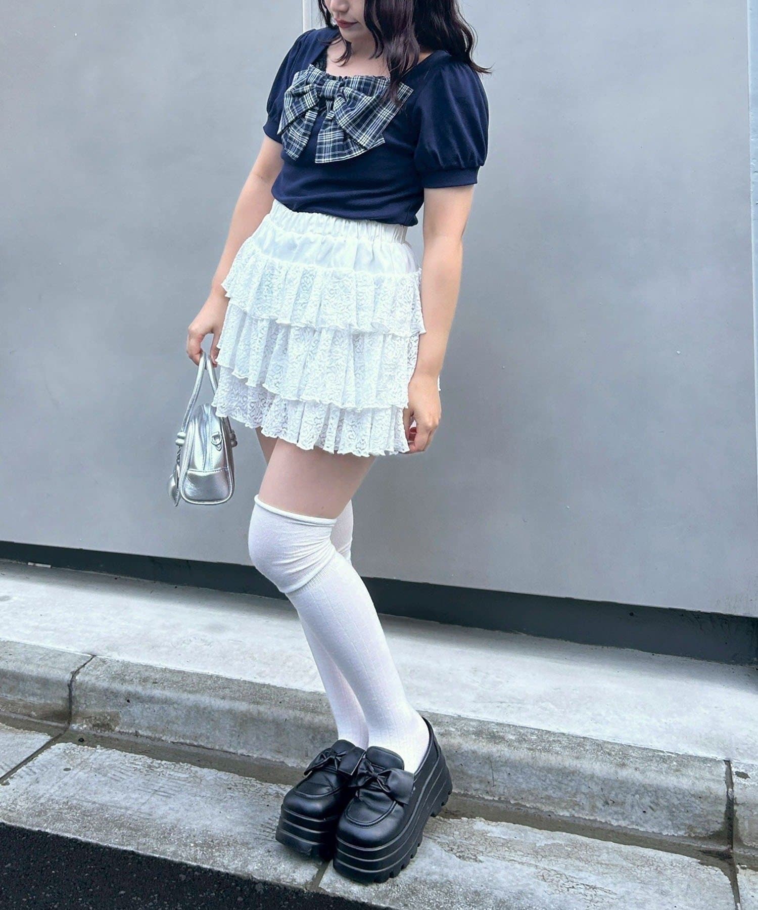 NICE CLAUP / OLIVE des OLIVE OUTLET(ナイスクラップ  / オリーブ デ オリーブ アウトレット) 【continuer】リボンドッキングパフT