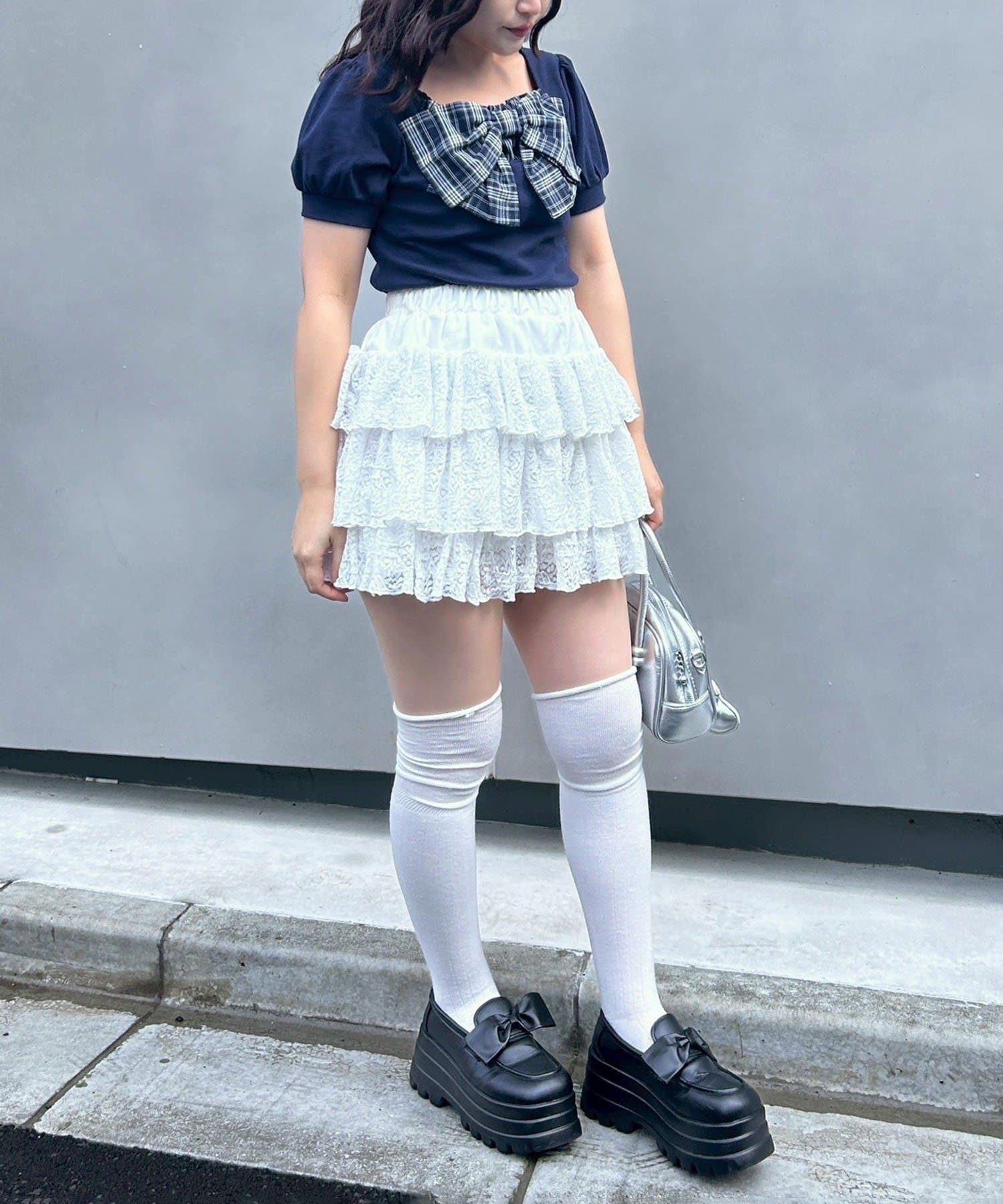 NICE CLAUP / OLIVE des OLIVE OUTLET(ナイスクラップ  / オリーブ デ オリーブ アウトレット) 【continuer】リボンドッキングパフT