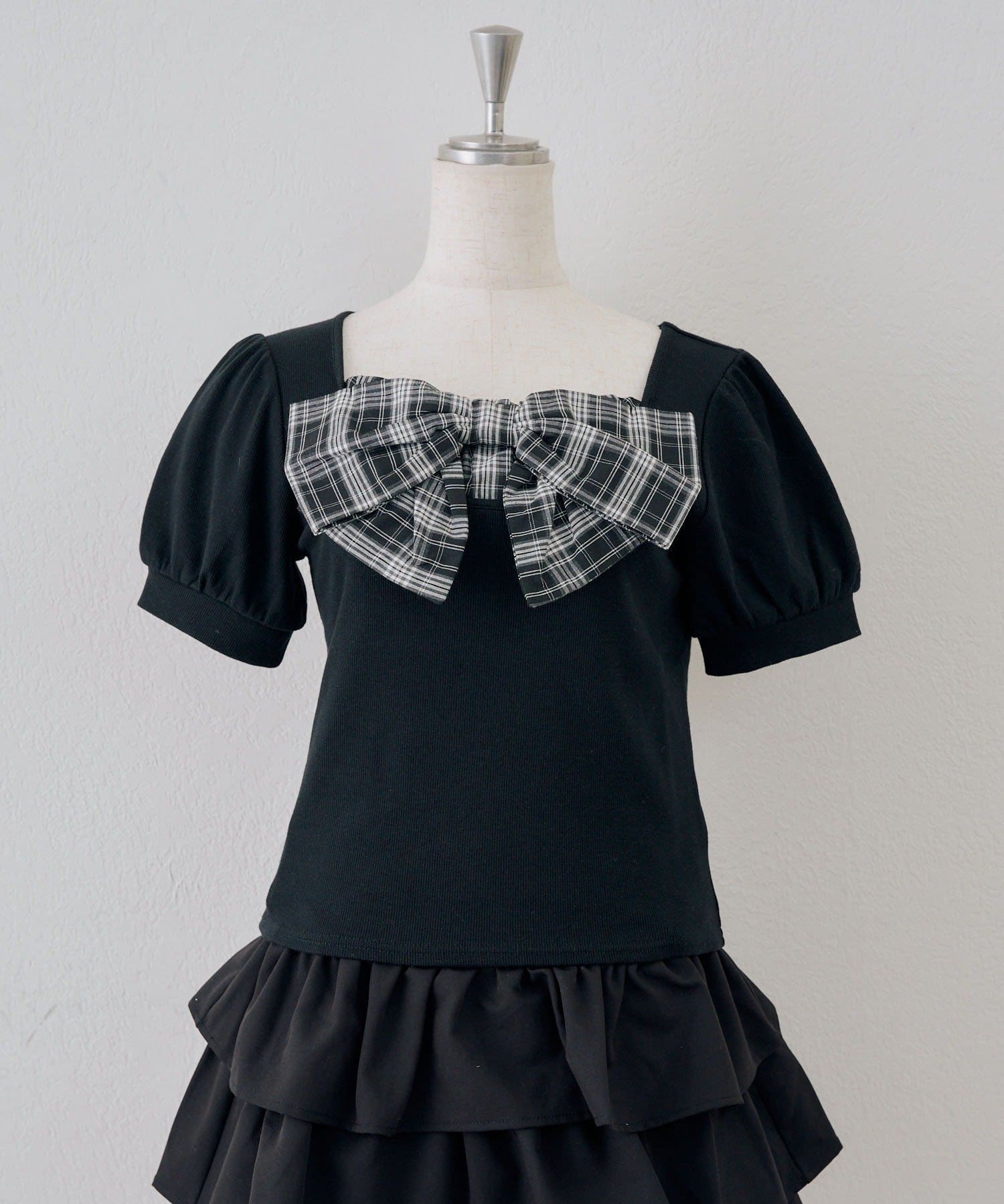 NICE CLAUP / OLIVE des OLIVE OUTLET(ナイスクラップ  / オリーブ デ オリーブ アウトレット) 【continuer】リボンドッキングパフT