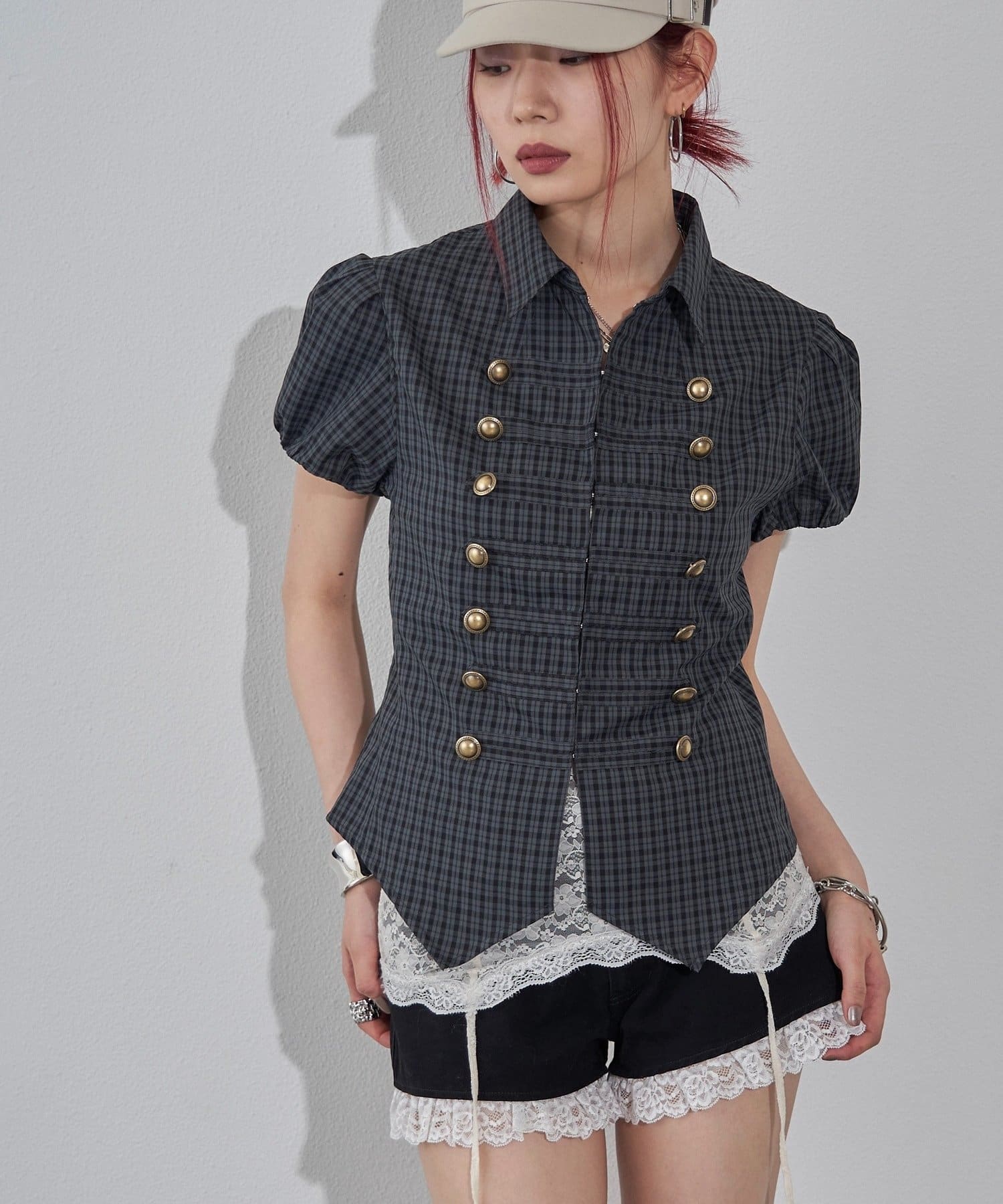 WHO’S WHO gallery(フーズフーギャラリー) 【WEB限定カラーあり】ナポレオンパフスリブラウス