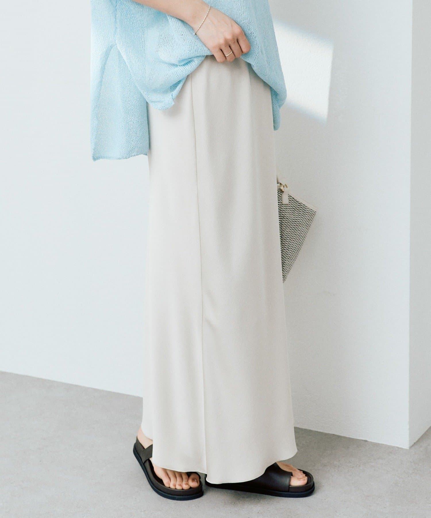 RIVE DROITE(リヴドロワ) 予約【ストレスフリーな履き心地】バイアスサテンナロースカート