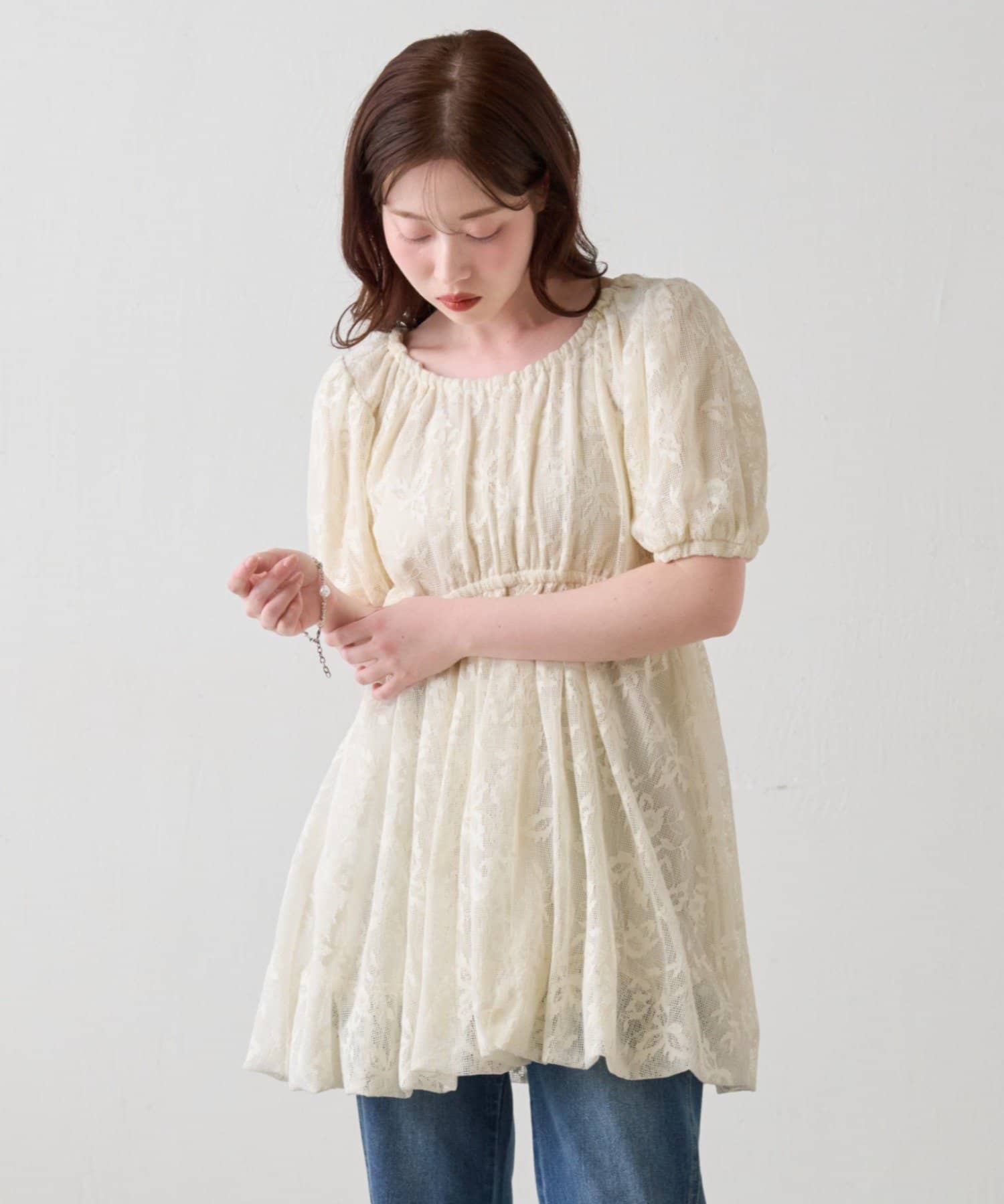 Kastane(カスタネ) 【4.5(日)0:00発売】フラワーレースミニワンピース