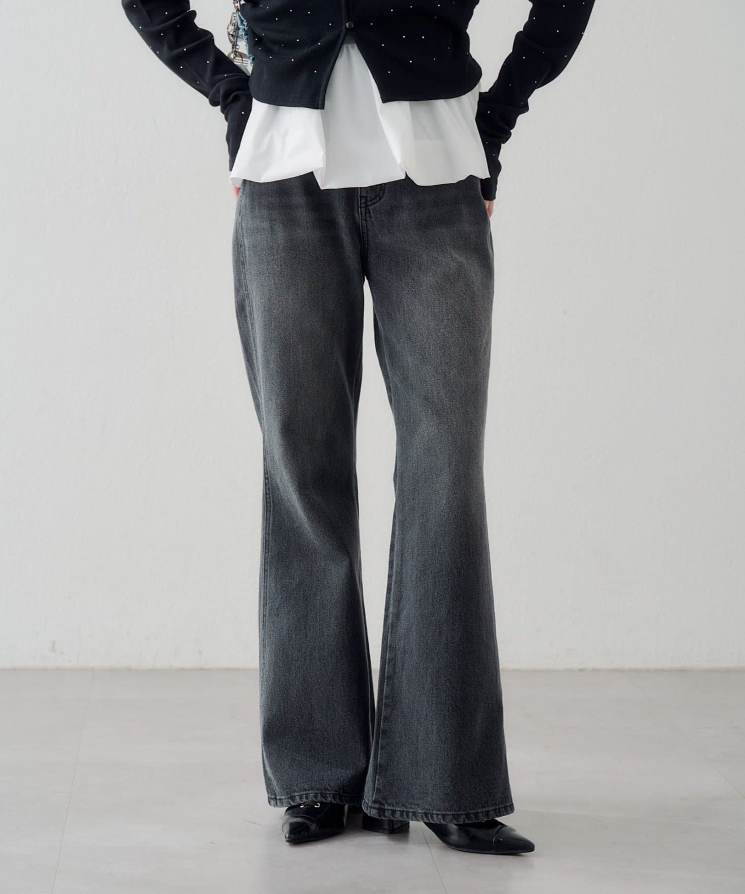 Kastane(カスタネ) 【4/5(日)0:00発売/4色展開】フレアデニムパンツ