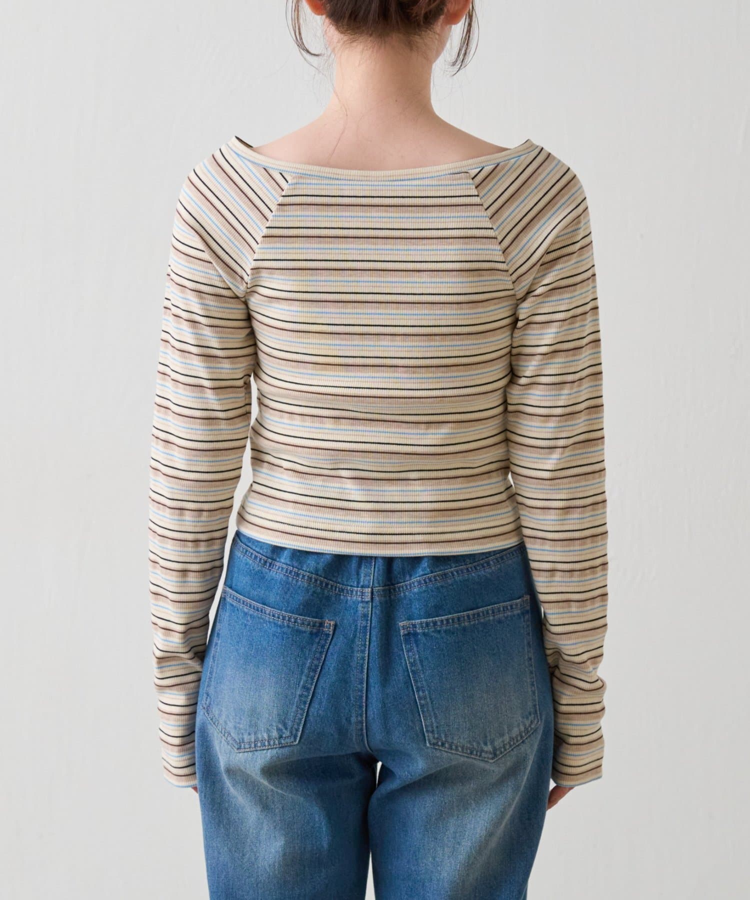 Kastane(カスタネ) 【4.5(日)0:00発売/無地&ボーダー】オフショルリブtee