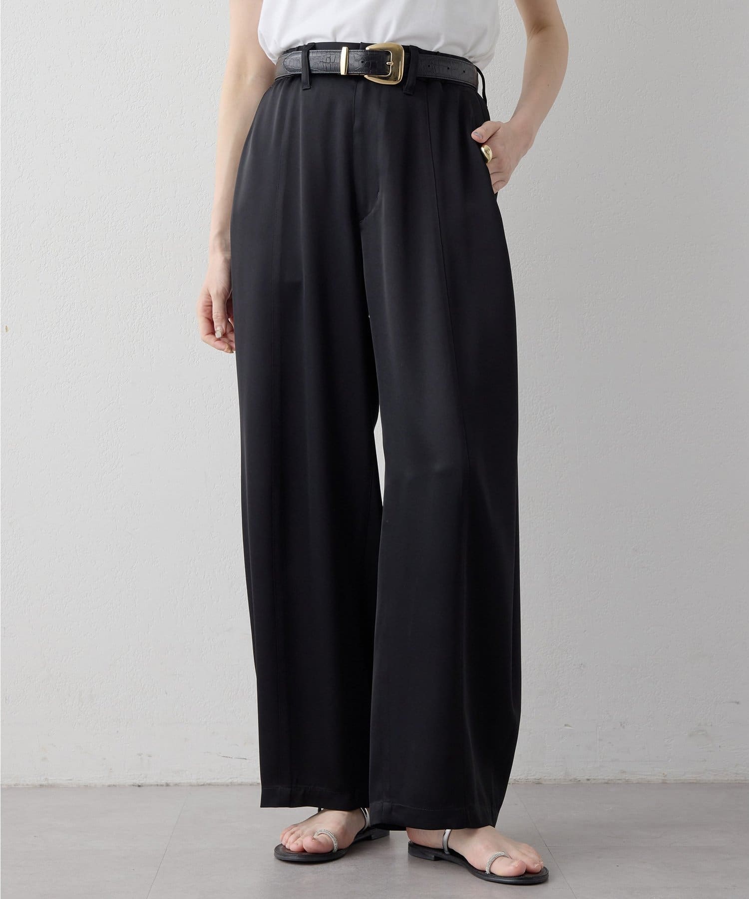 Whim Gazette(ウィム ガゼット) 【Drawing Numbers】ダブルサテンコクーンパンツ