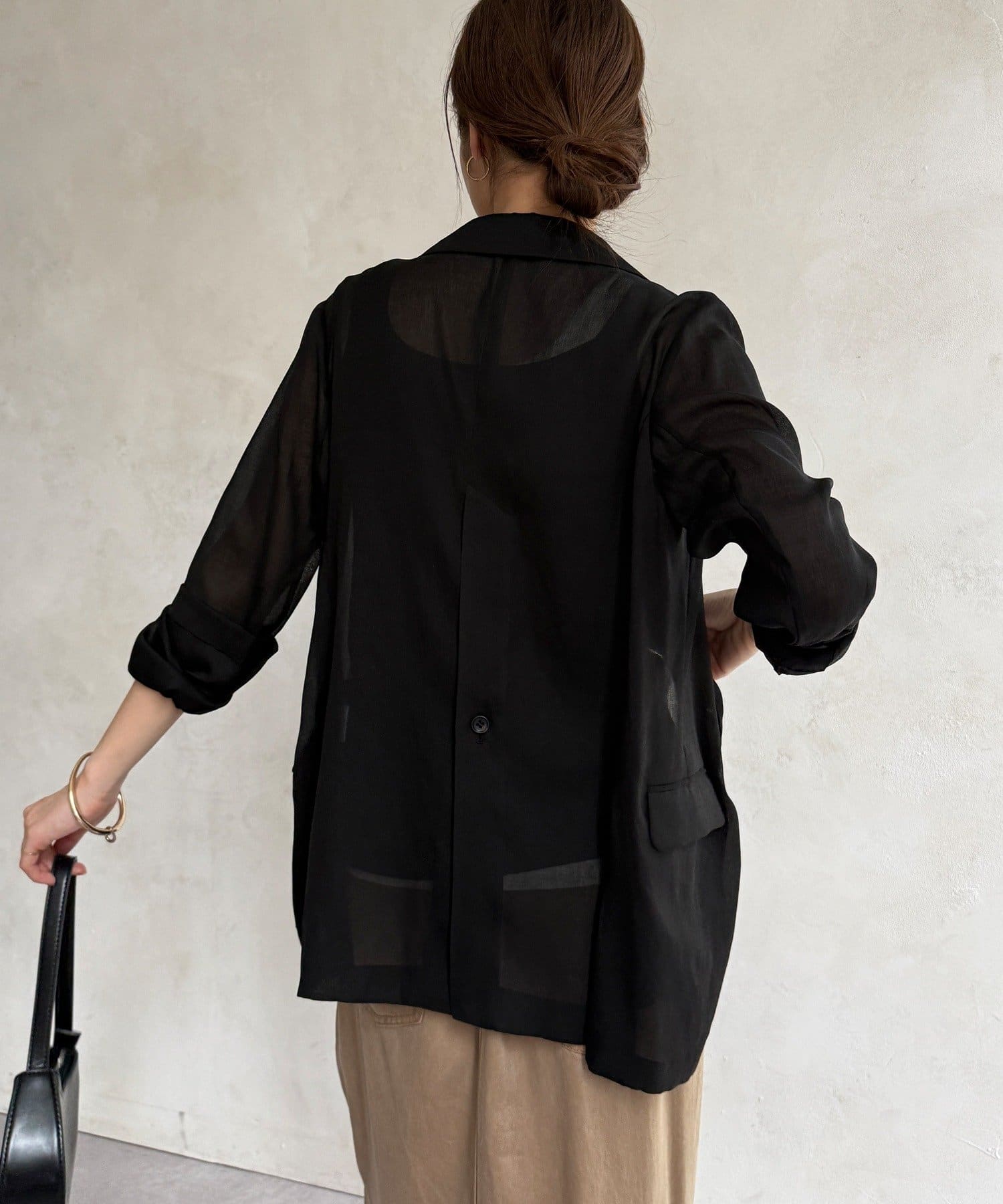 DOUDOU(ドゥドゥ) 【24日 10%OFFで予約スタート！】バックスリットシアーダブルジャケット