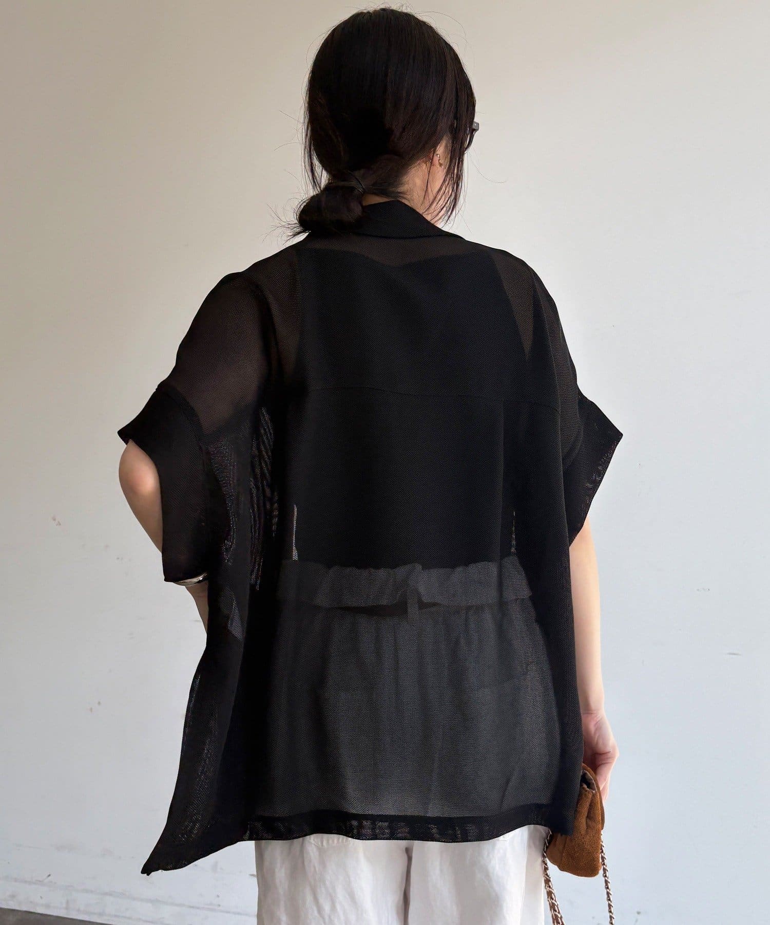 DOUDOU(ドゥドゥ) GOLD1つボタンメッシュ半袖ジャケット