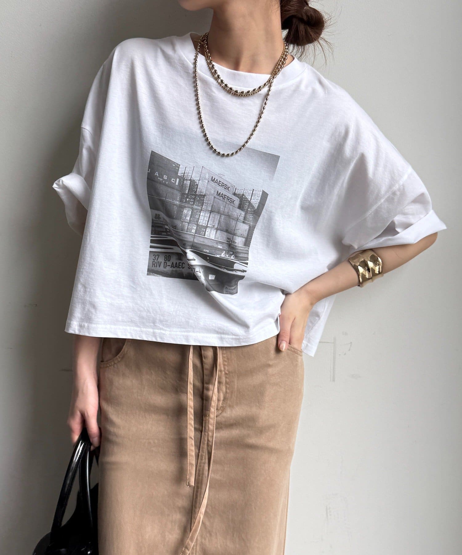 DOUDOU(ドゥドゥ) フォトプリントTEE