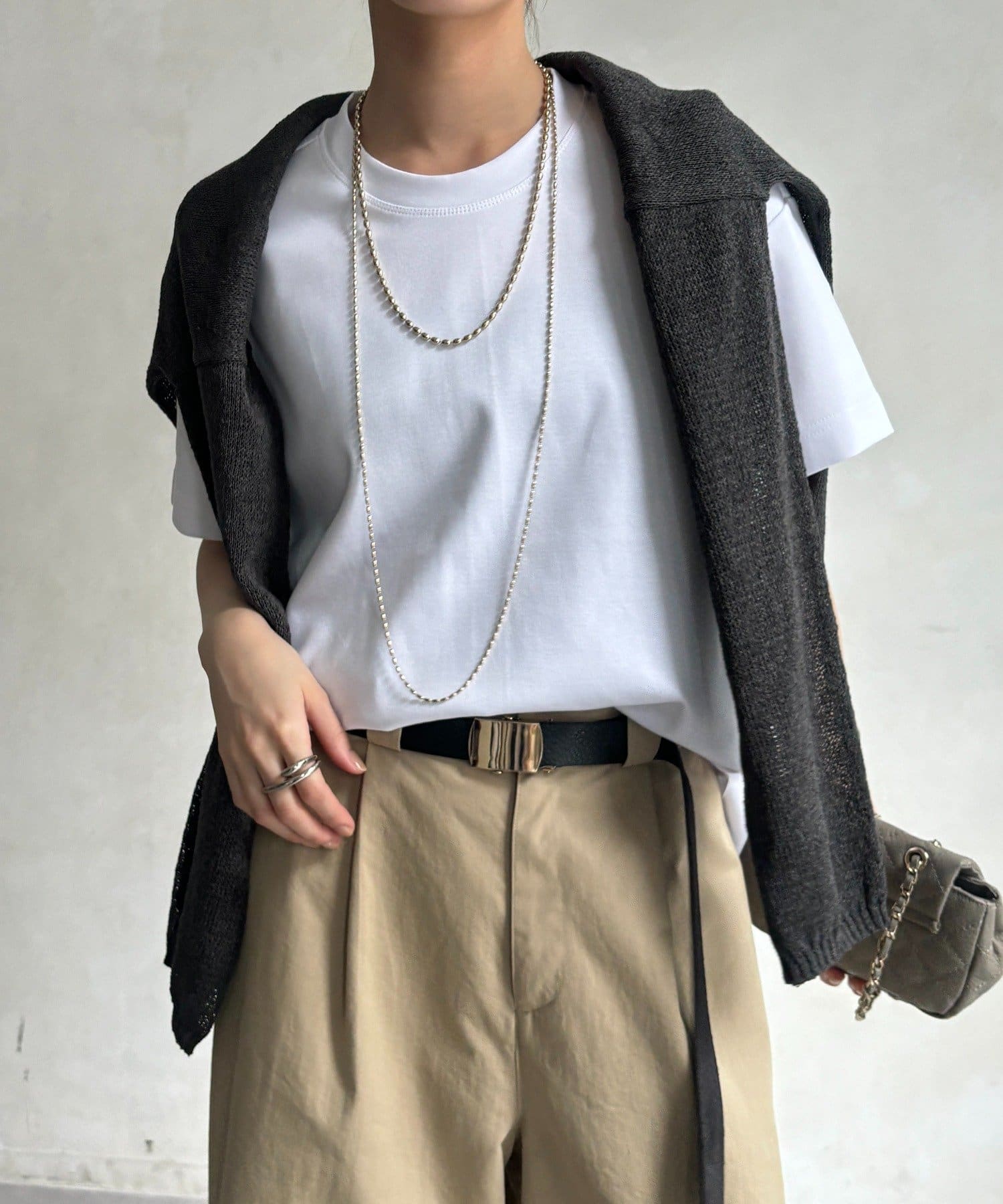 DOUDOU(ドゥドゥ) 裾切替半袖プルオーバー