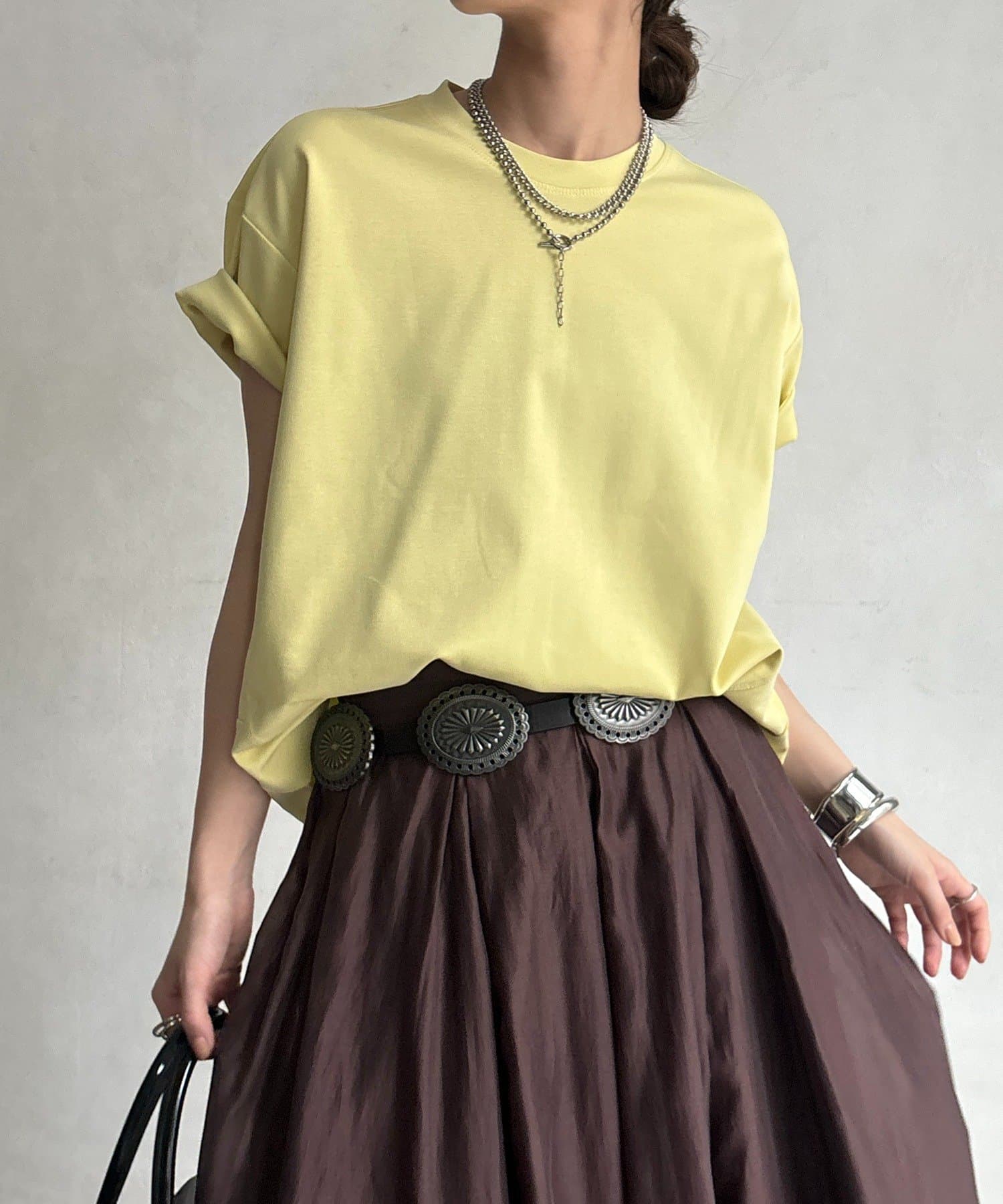 DOUDOU(ドゥドゥ) 裾切替半袖プルオーバー