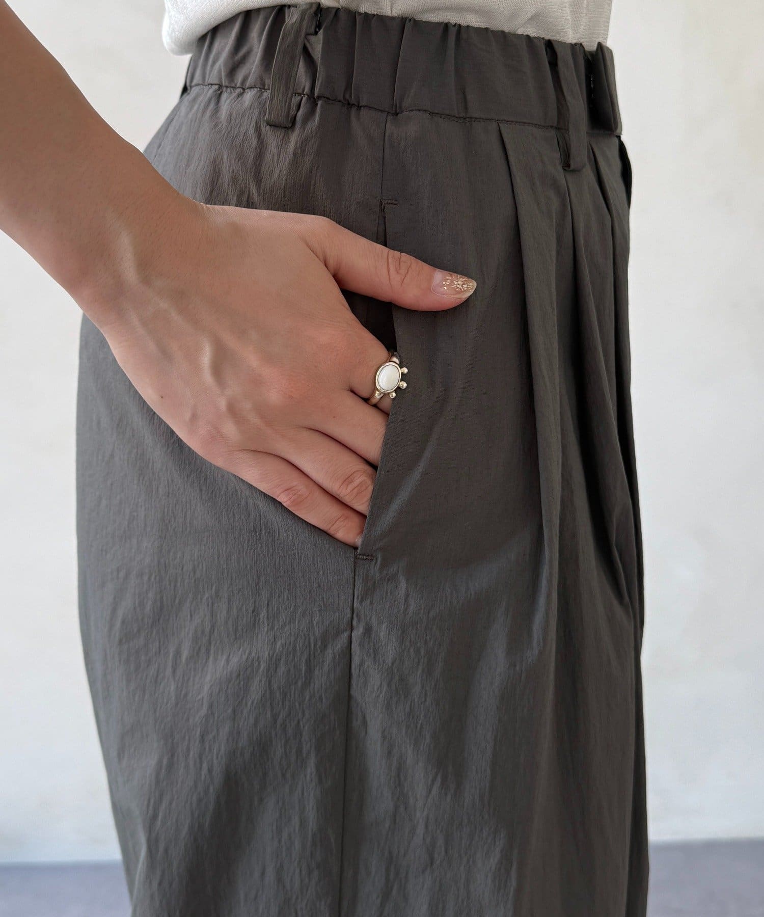 DOUDOU(ドゥドゥ) タフタワイドパンツ