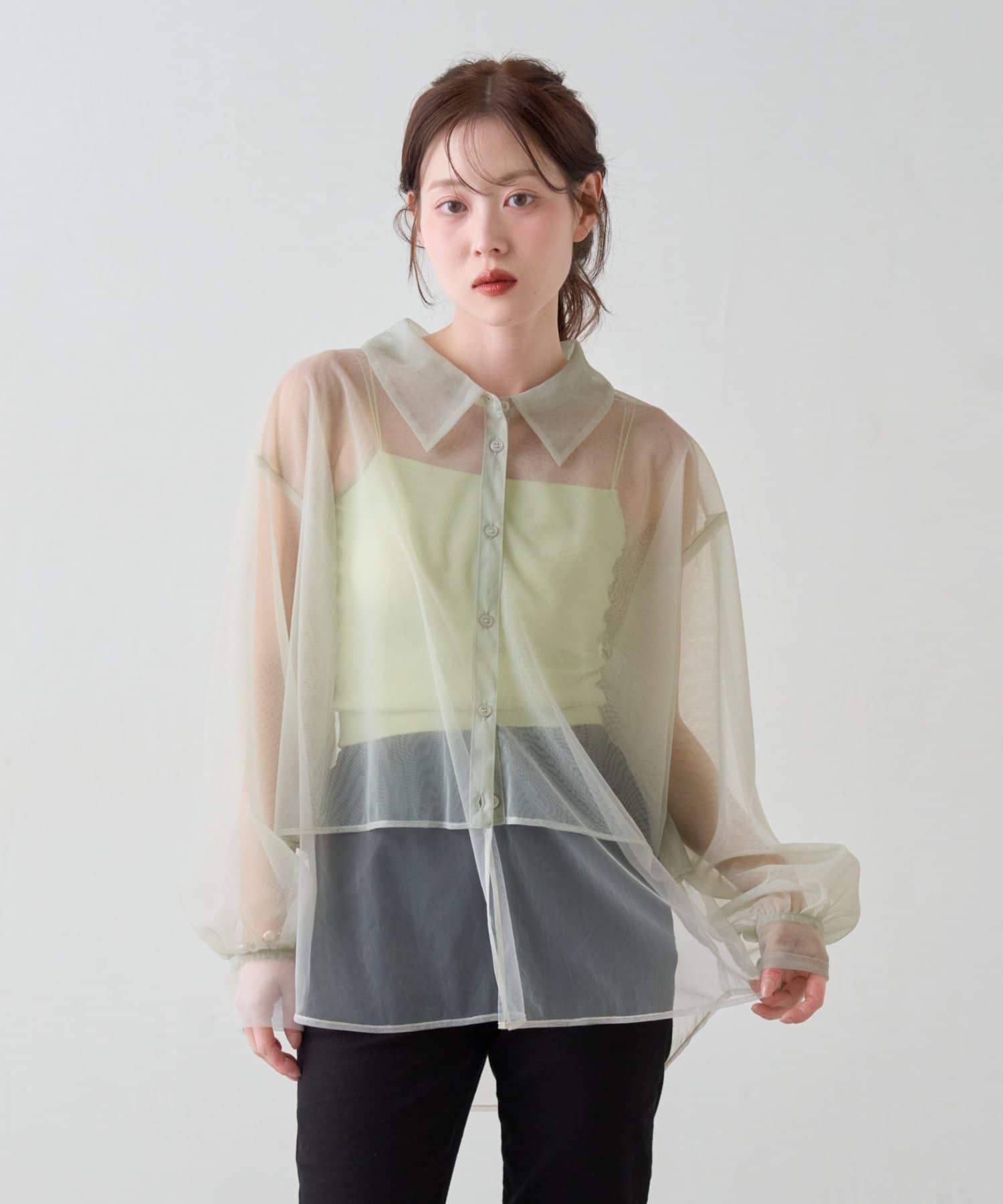 Kastane(カスタネ) 【4.5(日)0:00発売】シアーレイヤードシャツ