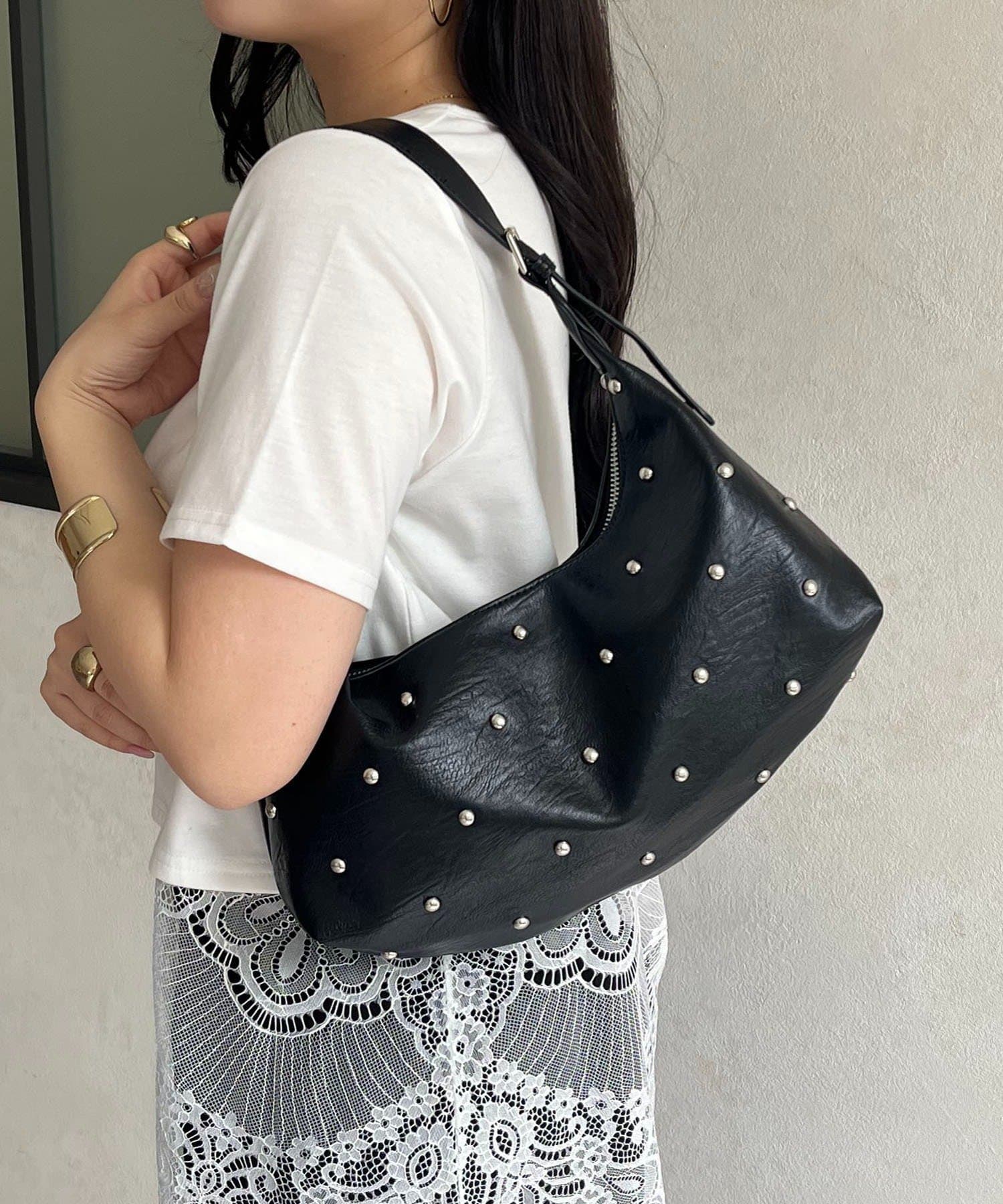 prose verse(プロズヴェール) 【ショルダー2way】スタッズショルダーバッグ