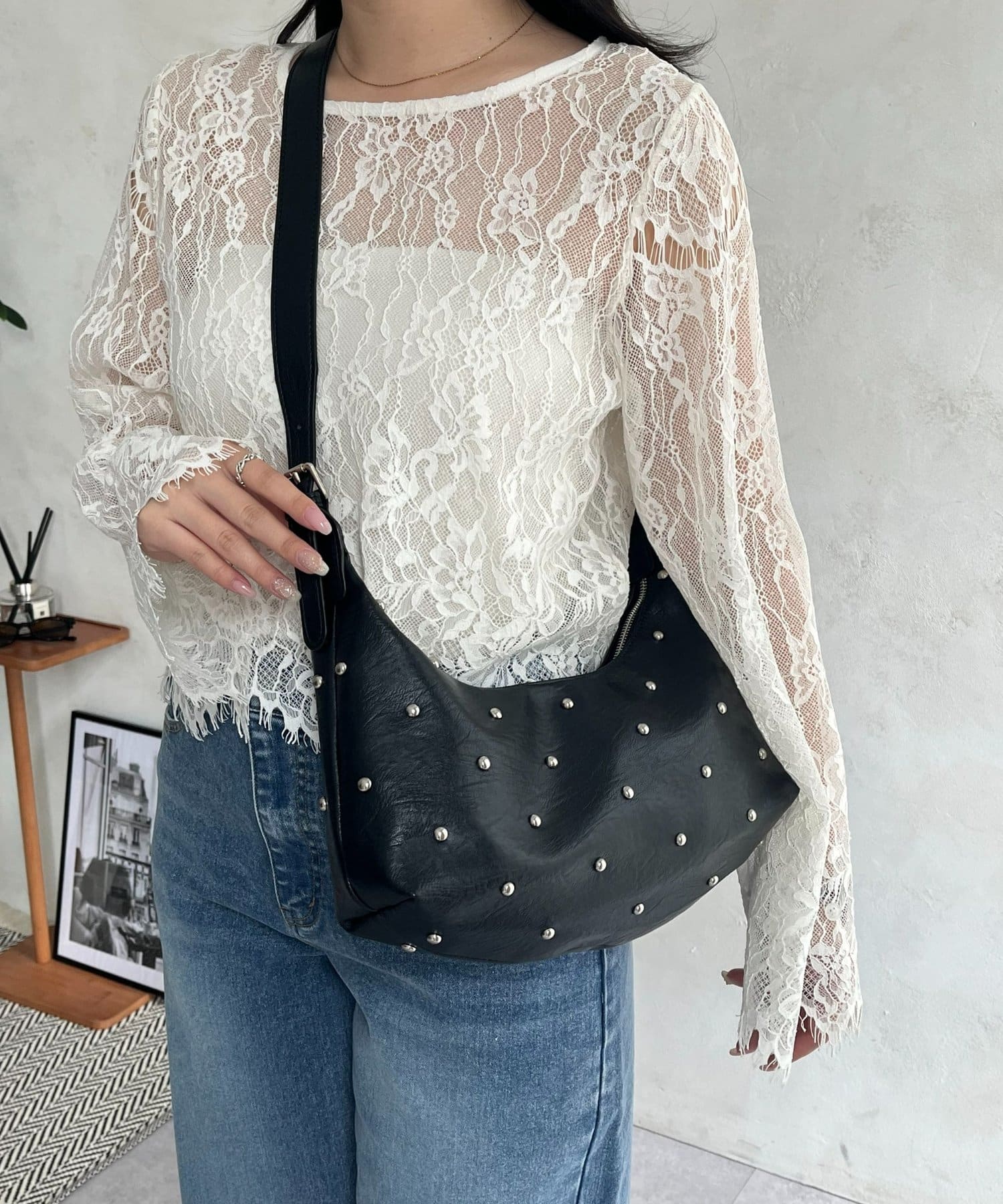 prose verse(プロズヴェール) 【ショルダー2way】スタッズショルダーバッグ