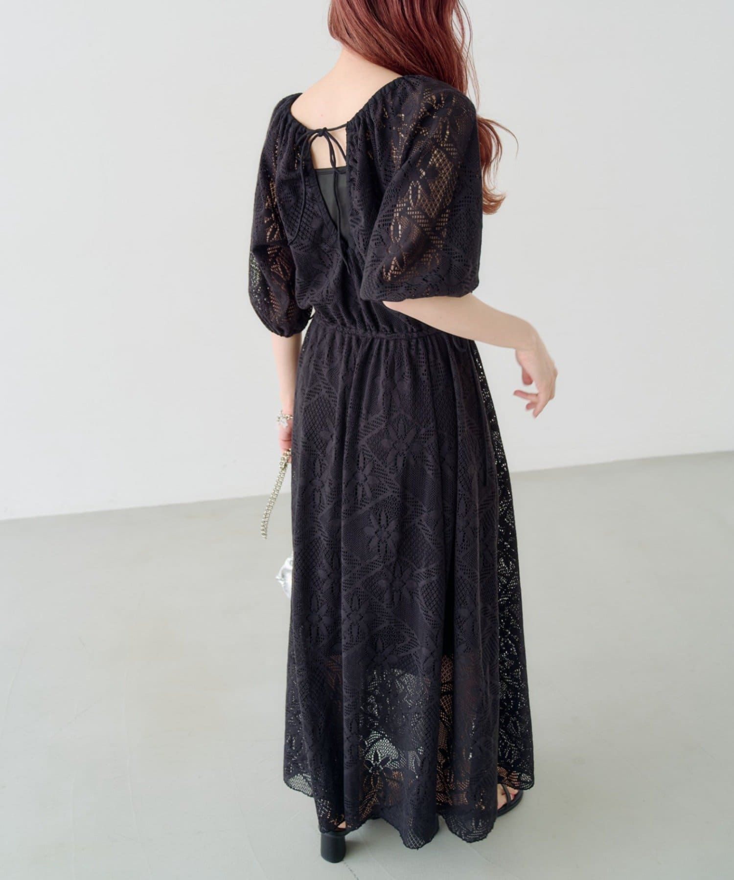 Kastane(カスタネ) 【WEB限定/2サイズ展開/低身長サイズ】カットレースギャザーワンピース