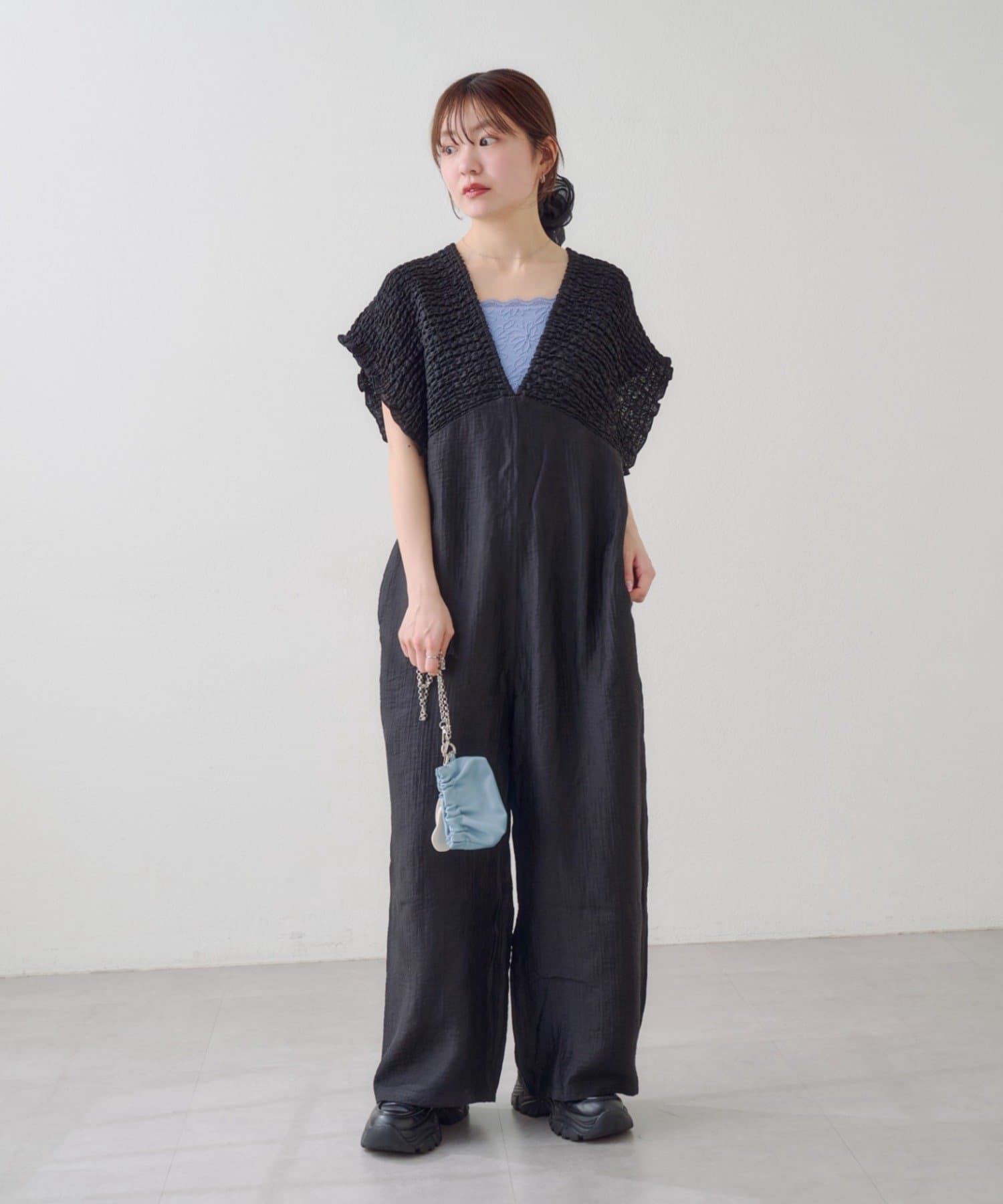 Kastane(カスタネ) 【WEB限定/前後2WAY/3サイズ展開】ギャザーオールインワン