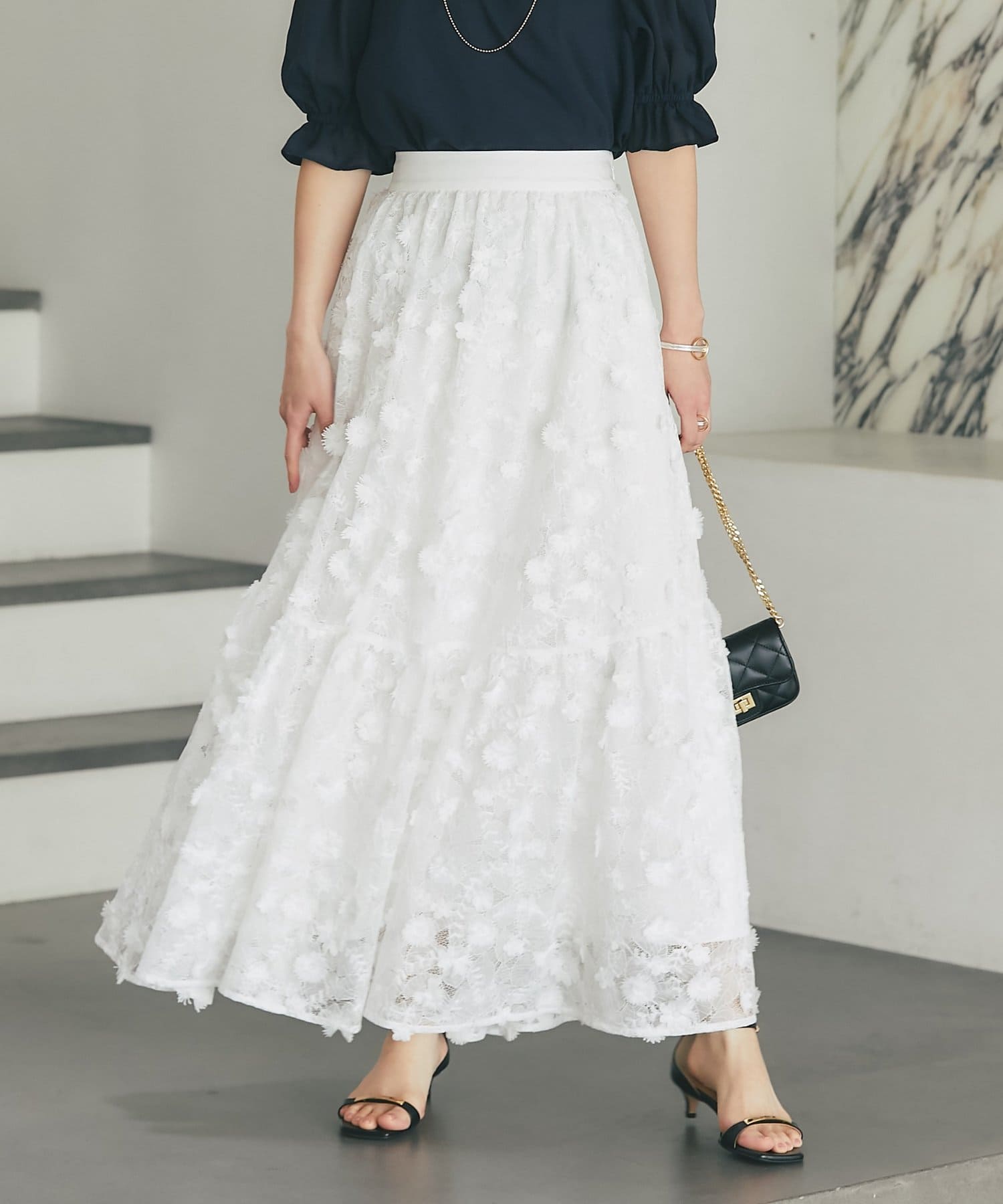 La boutique BonBon(ラブティックボンボン) 3Dレーススカート