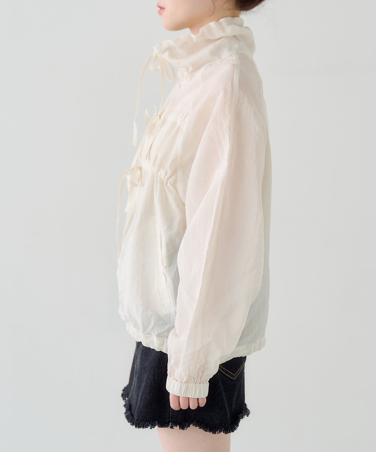 Kastane(カスタネ) 【3.20(金)12:00発売】リボンナイロンブルゾン