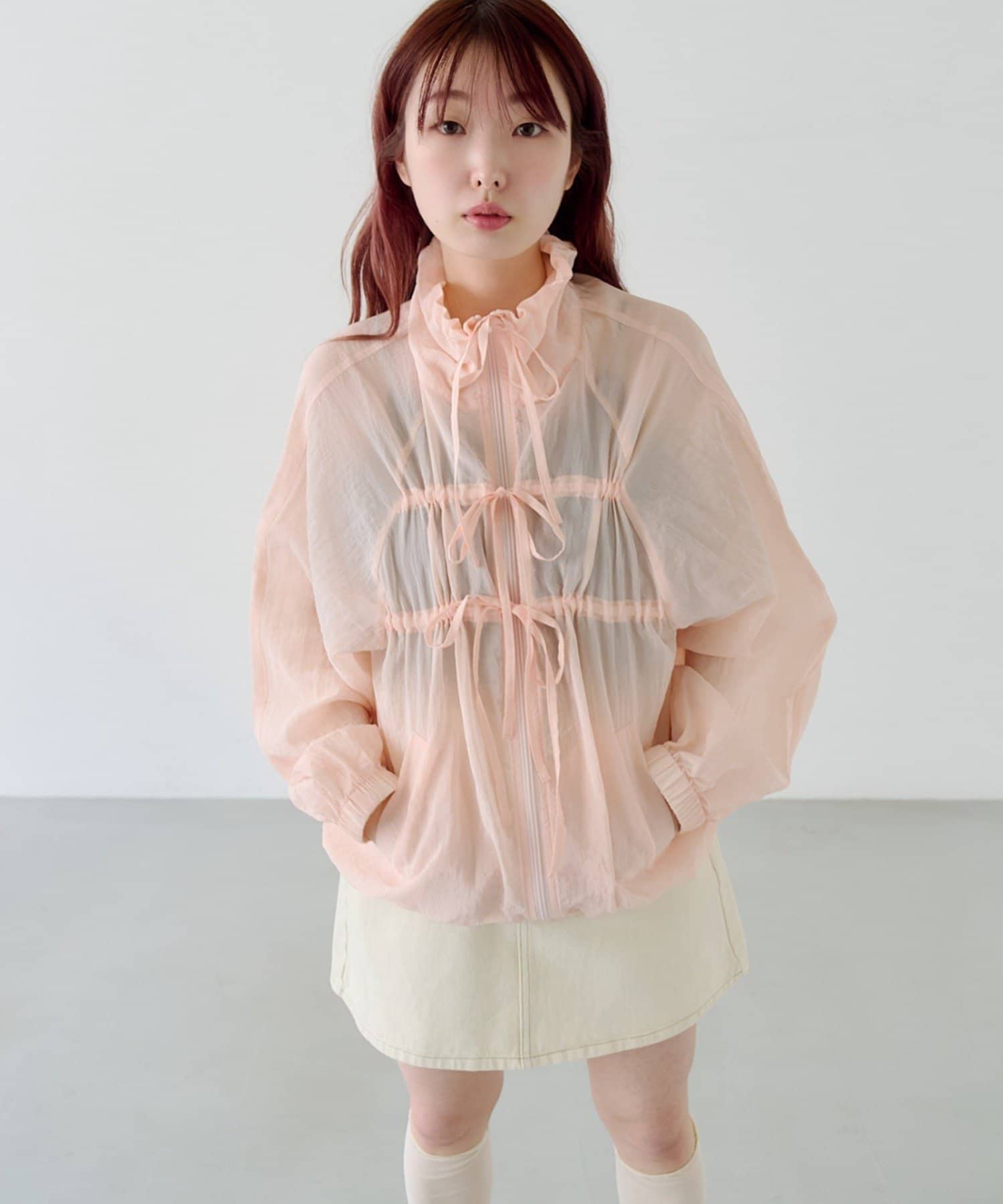 Kastane(カスタネ) 【3.20(金)12:00発売】リボンナイロンブルゾン