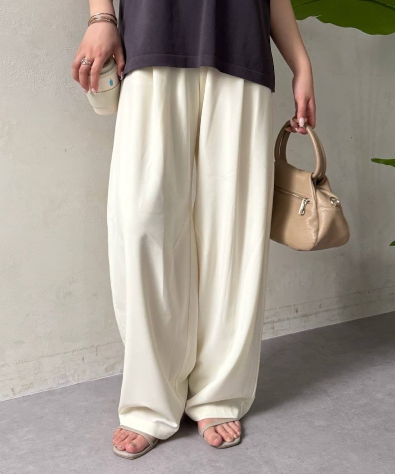 Jena　espace merveilleux(ジェナ　エスパスメルヴェイユ) 【高身長さん安心の丈感】ツイルカーブパンツ