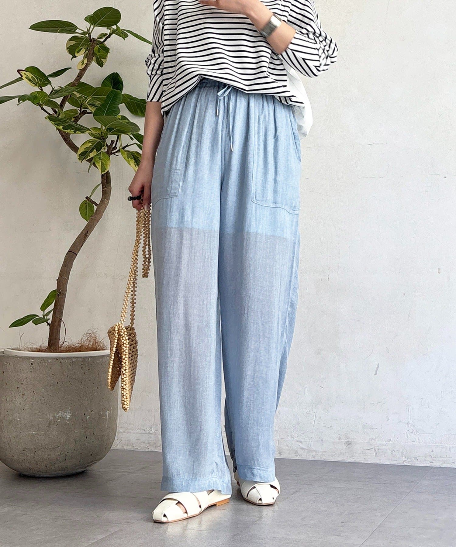 un dix cors(アンディコール) シアーデニムワイドパンツ