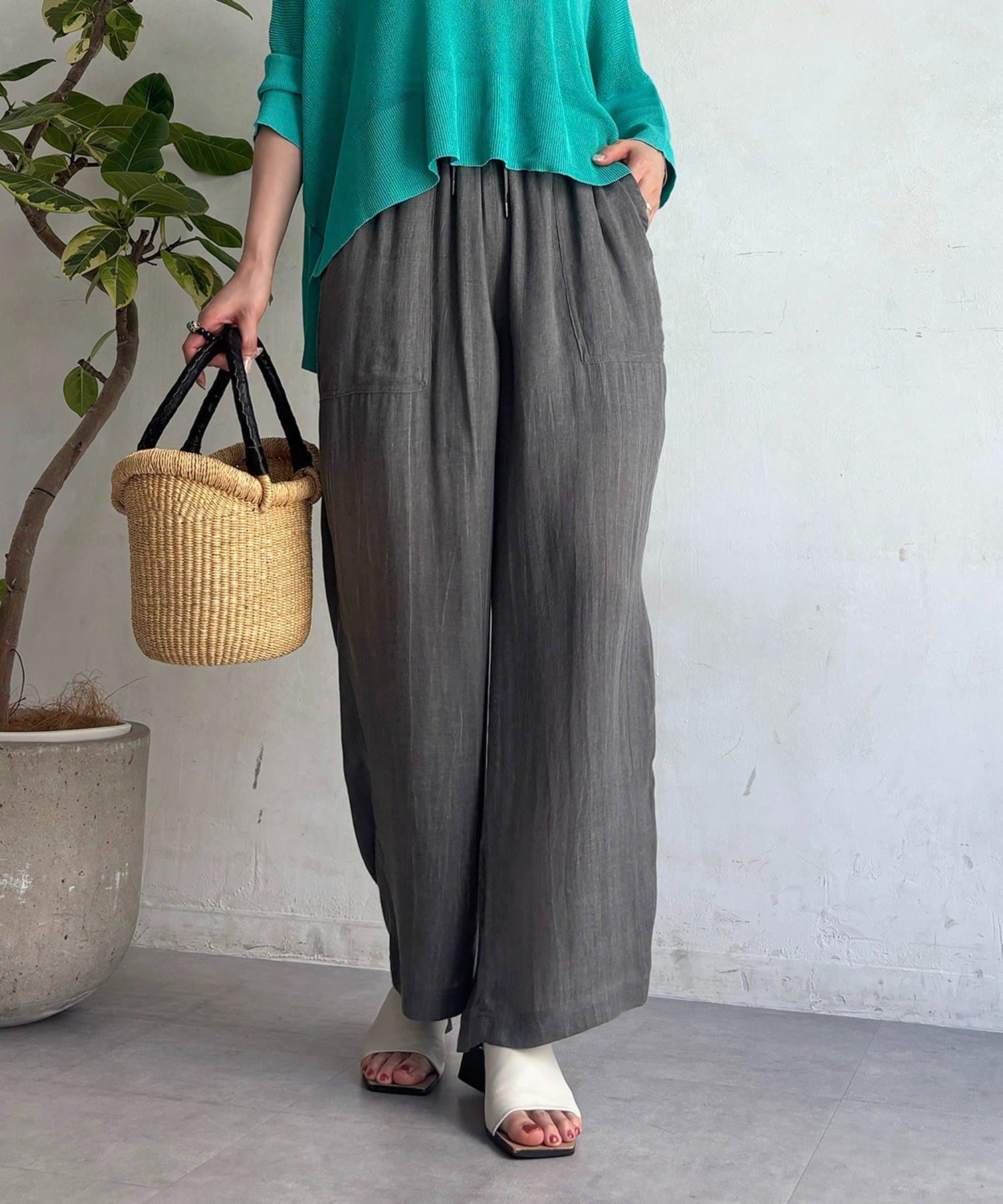 un dix cors(アンディコール) シアーデニムワイドパンツ