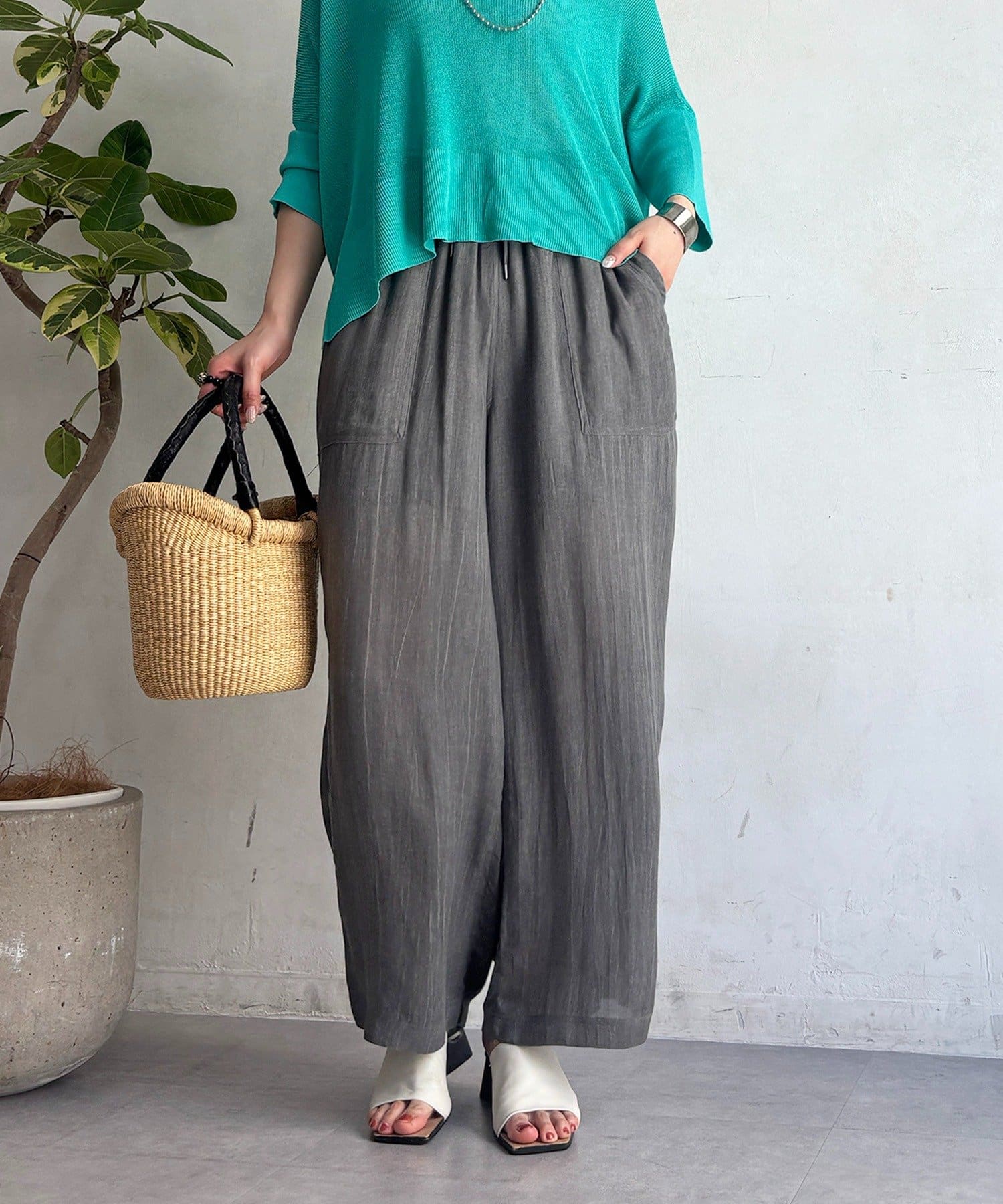 un dix cors(アンディコール) シアーデニムワイドパンツ