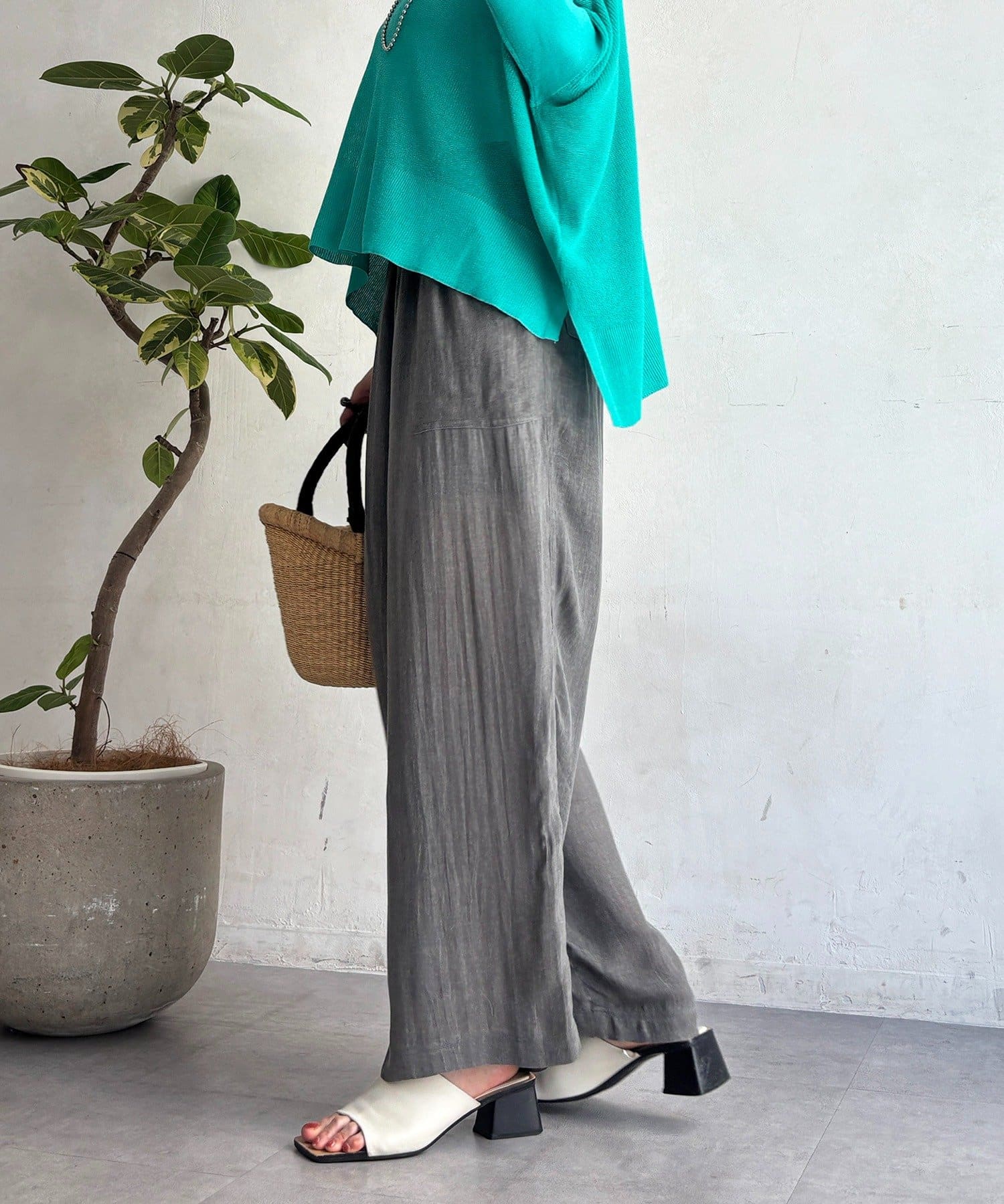 un dix cors(アンディコール) シアーデニムワイドパンツ