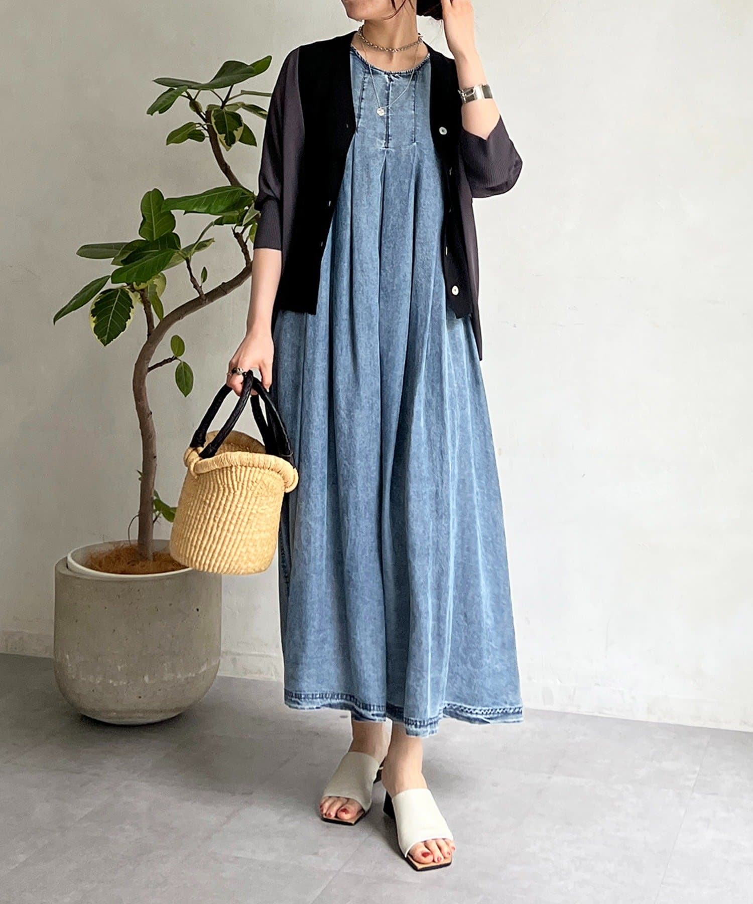 un dix cors(アンディコール) デニムバックジップワンピース