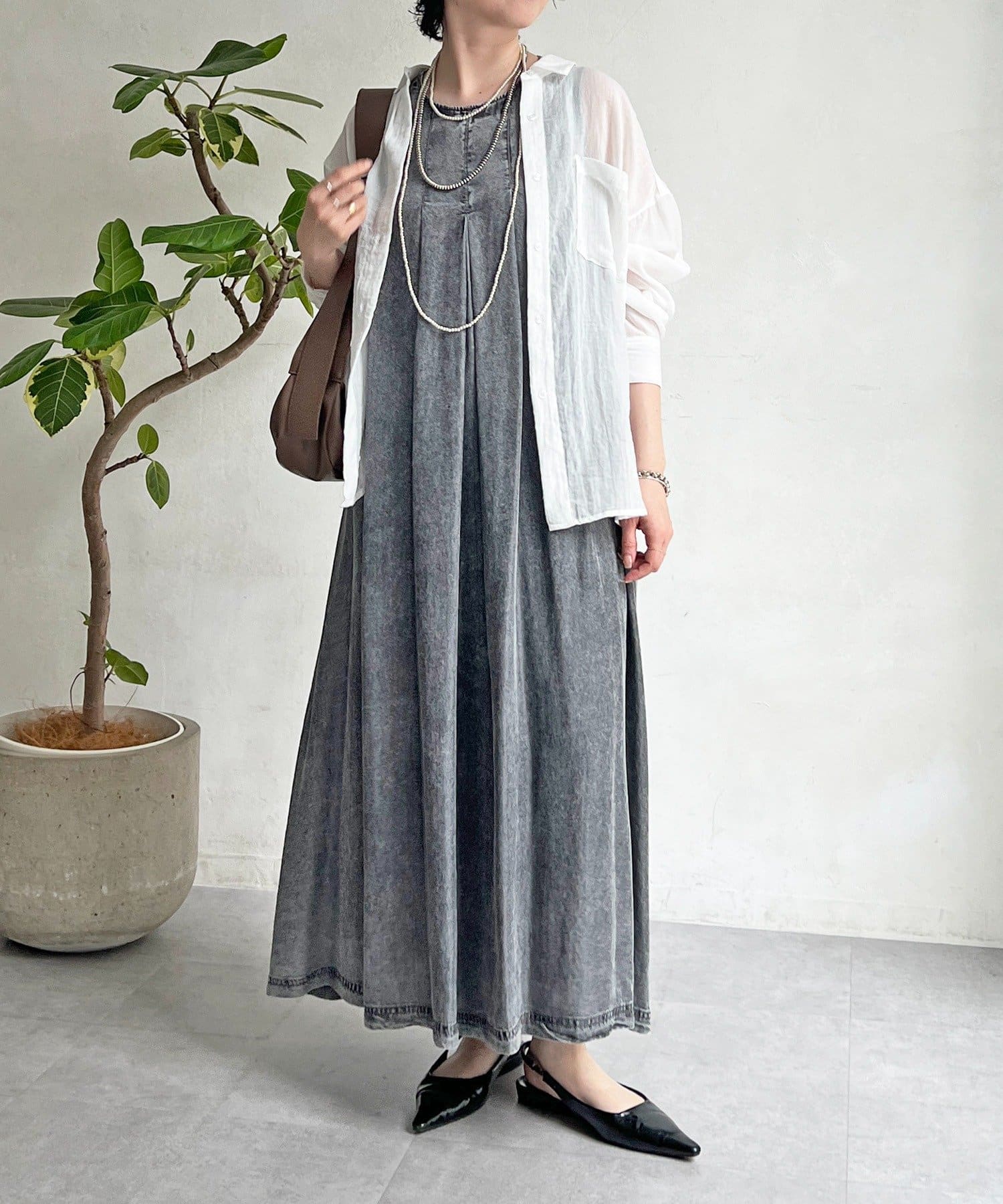 un dix cors(アンディコール) デニムバックジップワンピース