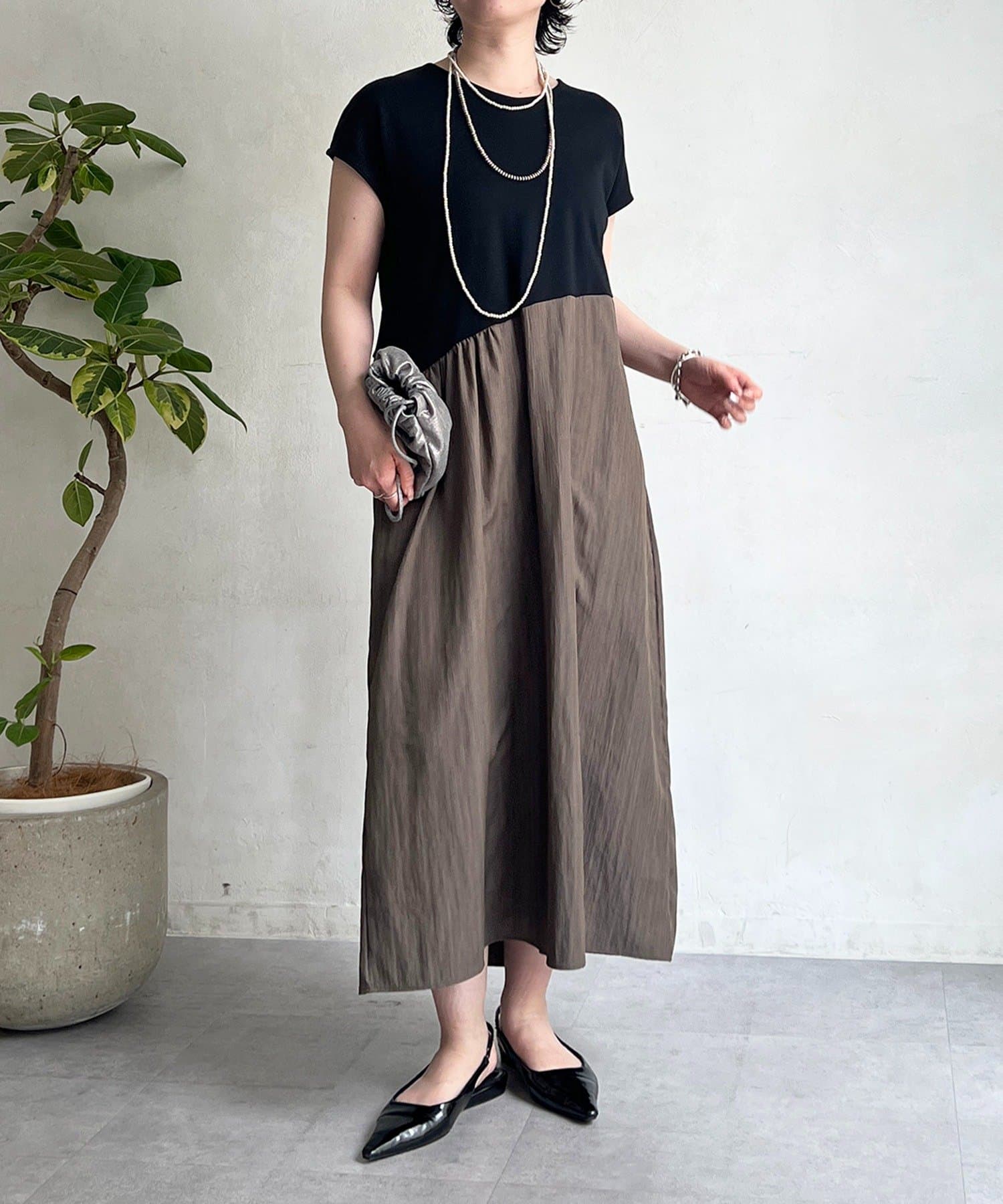 un dix cors(アンディコール) 半袖切り替えワンピース