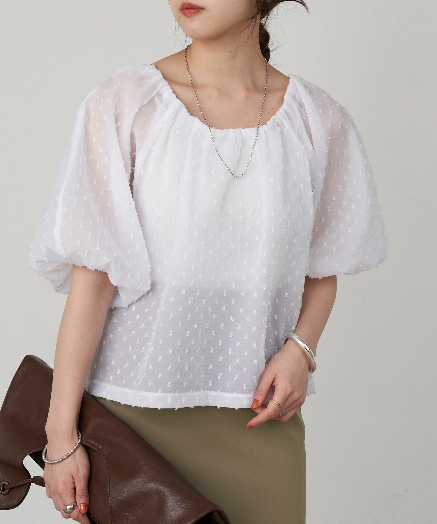 OUTLET(アウトレット) 【SHENERY】ドビーブラウス