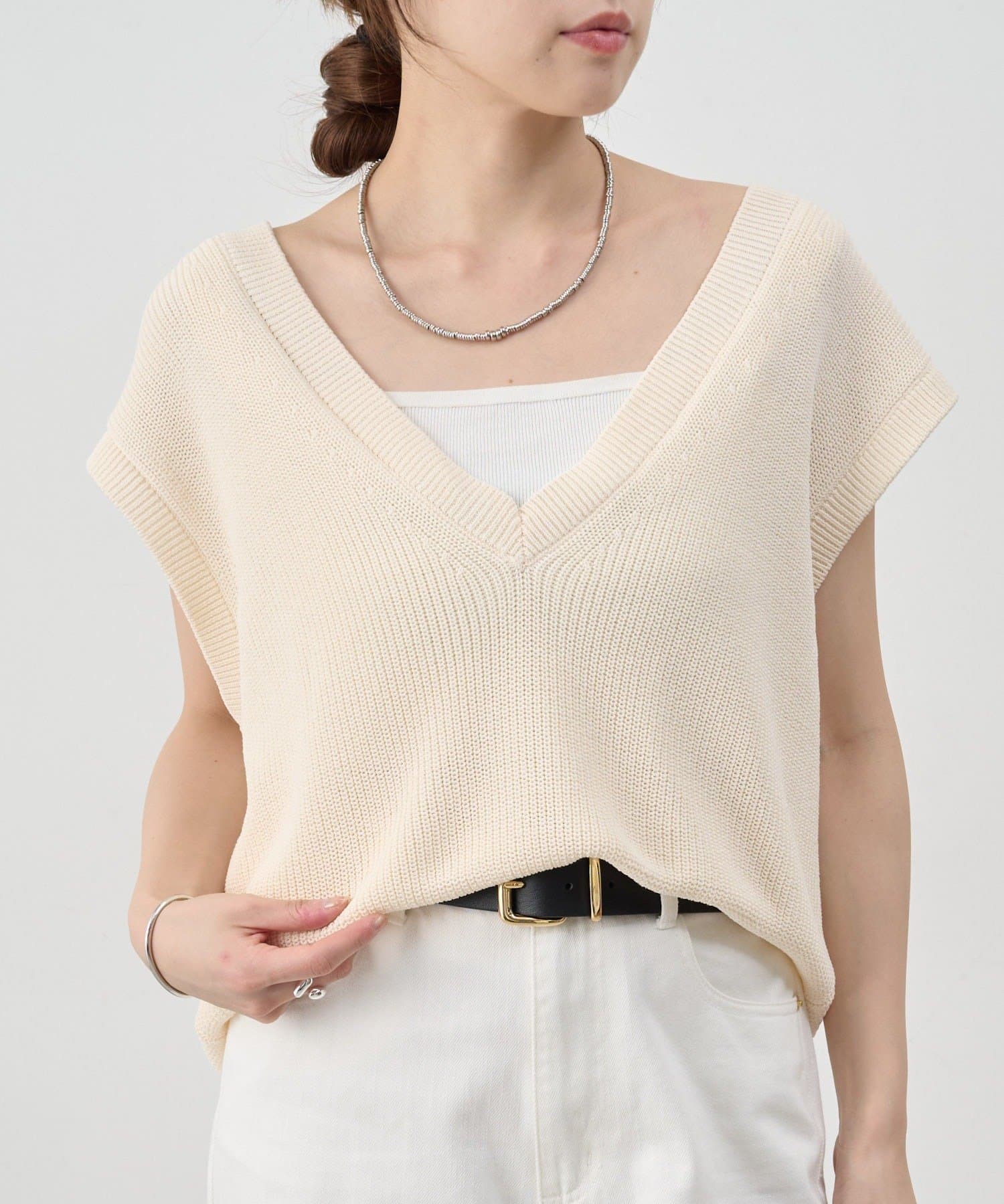 OUTLET(アウトレット) 【SHENERY】深Vネックニットベスト