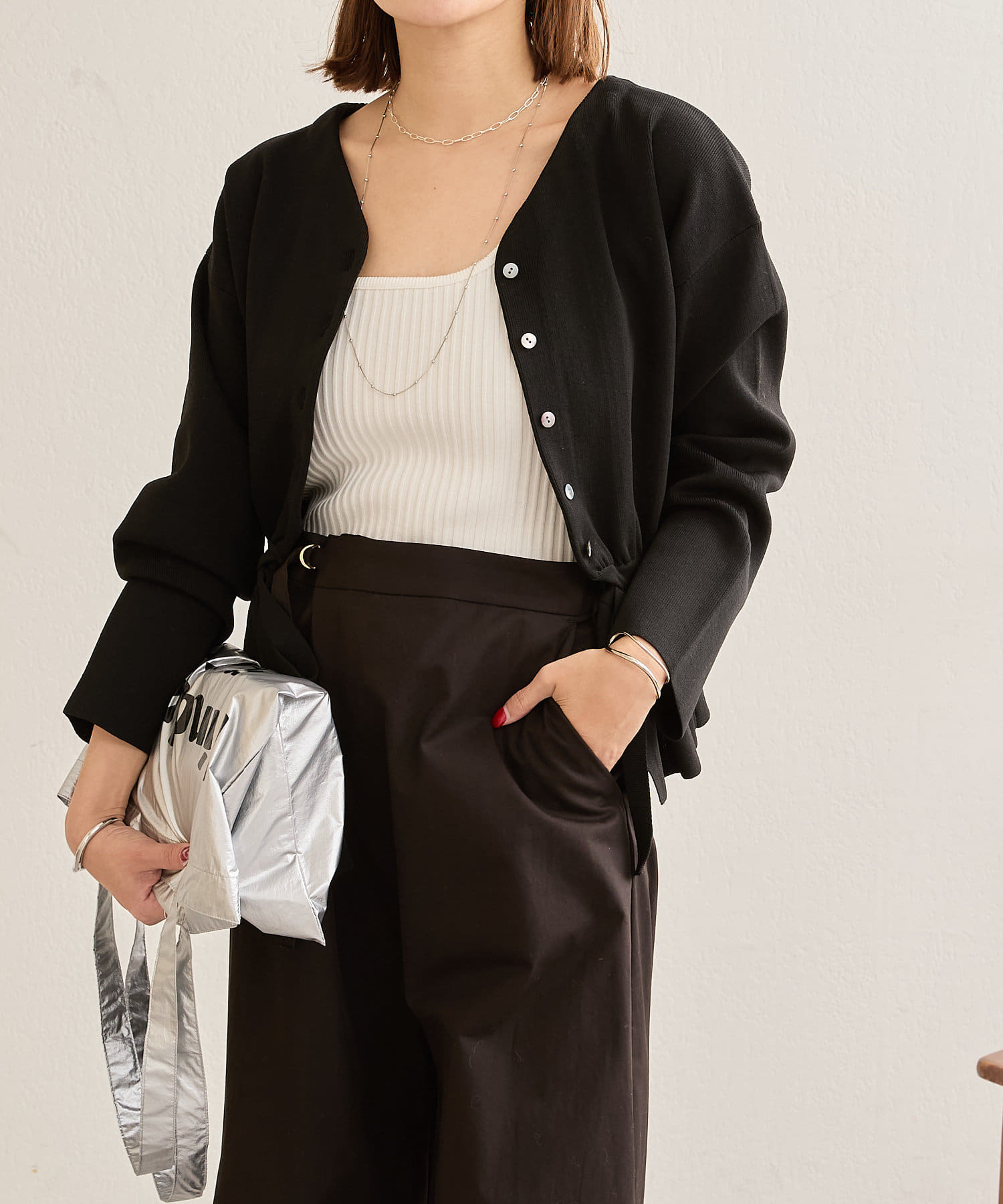 OUTLET(アウトレット) 【SHENERY】ワイドリブニットキャミソール