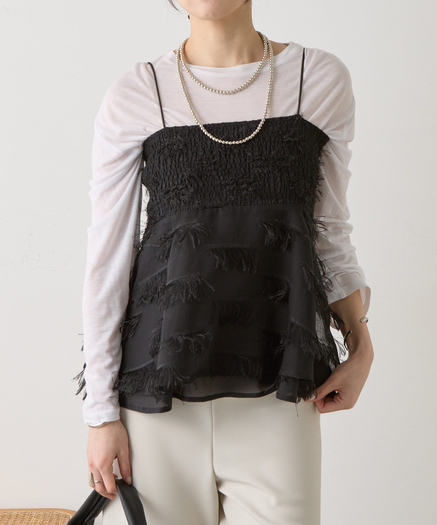 OUTLET(アウトレット) 【SHENERY】フリンジキャミソール