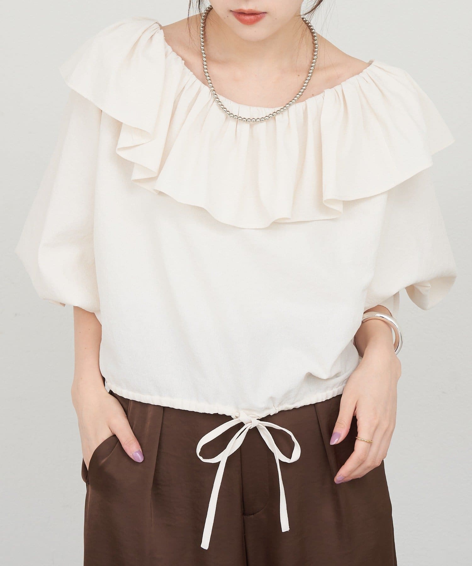 OUTLET(アウトレット) 【SHENERY】アムンゼンフリルブラウス