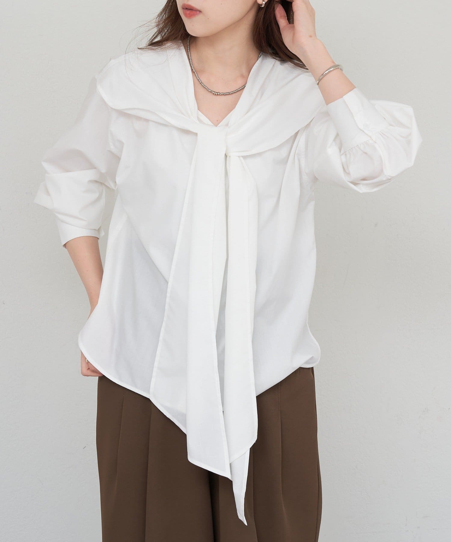 OUTLET(アウトレット) 【SHENERY】2WAYボウタイブラウス