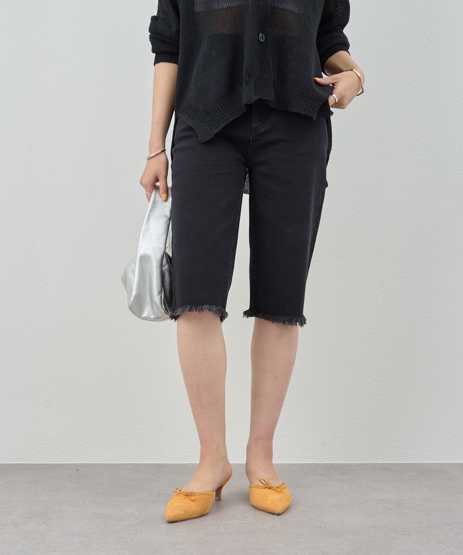 OUTLET(アウトレット) 【SHENERY】ストレッチハーフデニムパンツ