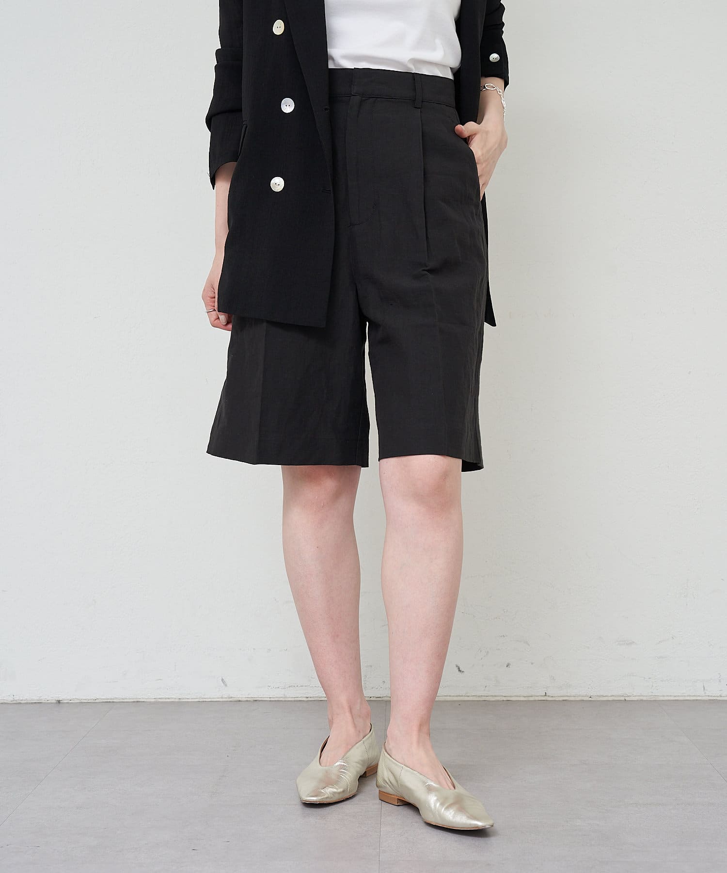 OUTLET(アウトレット) 【SHENERY】リネンハーフパンツ