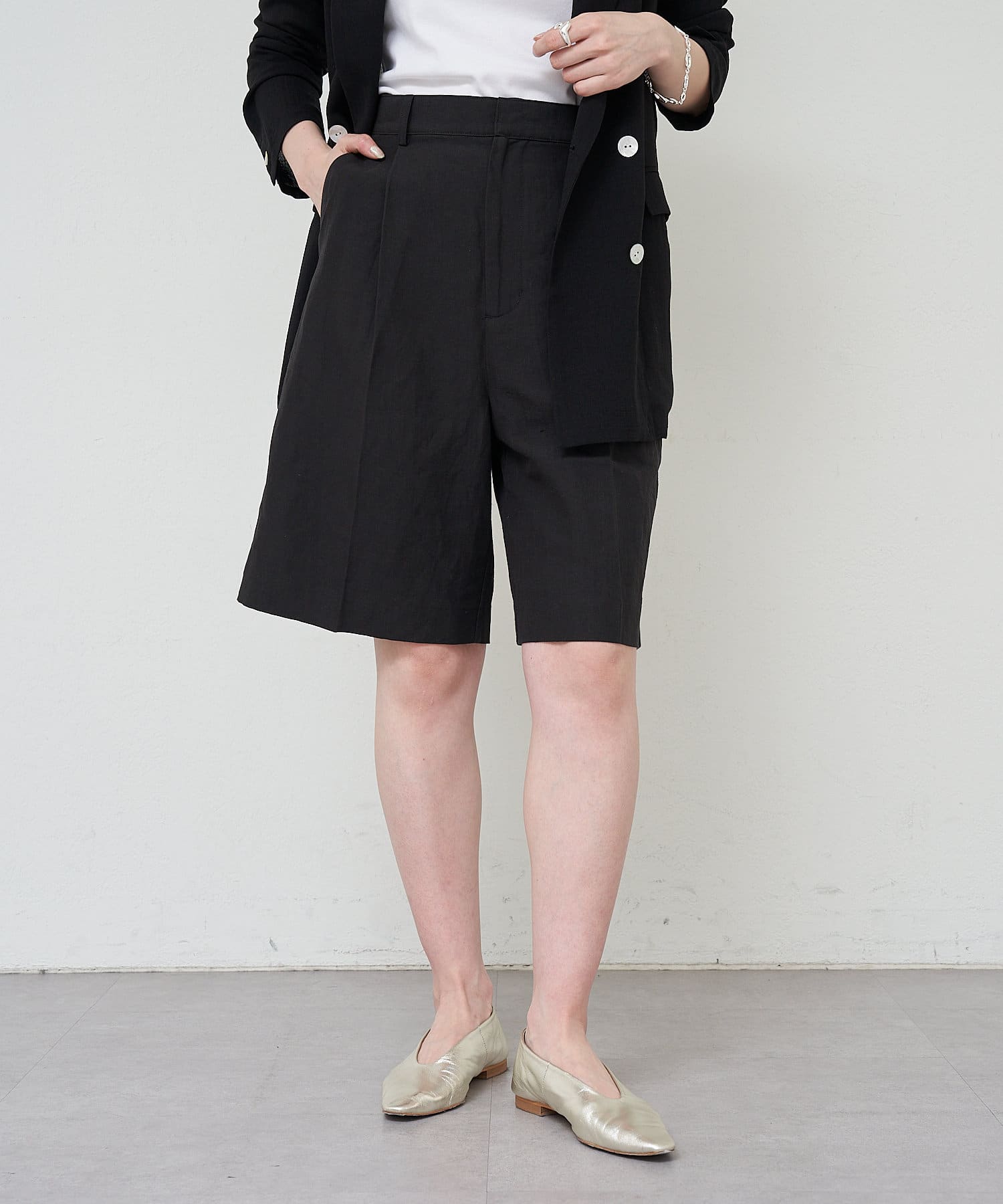 OUTLET(アウトレット) 【SHENERY】リネンハーフパンツ