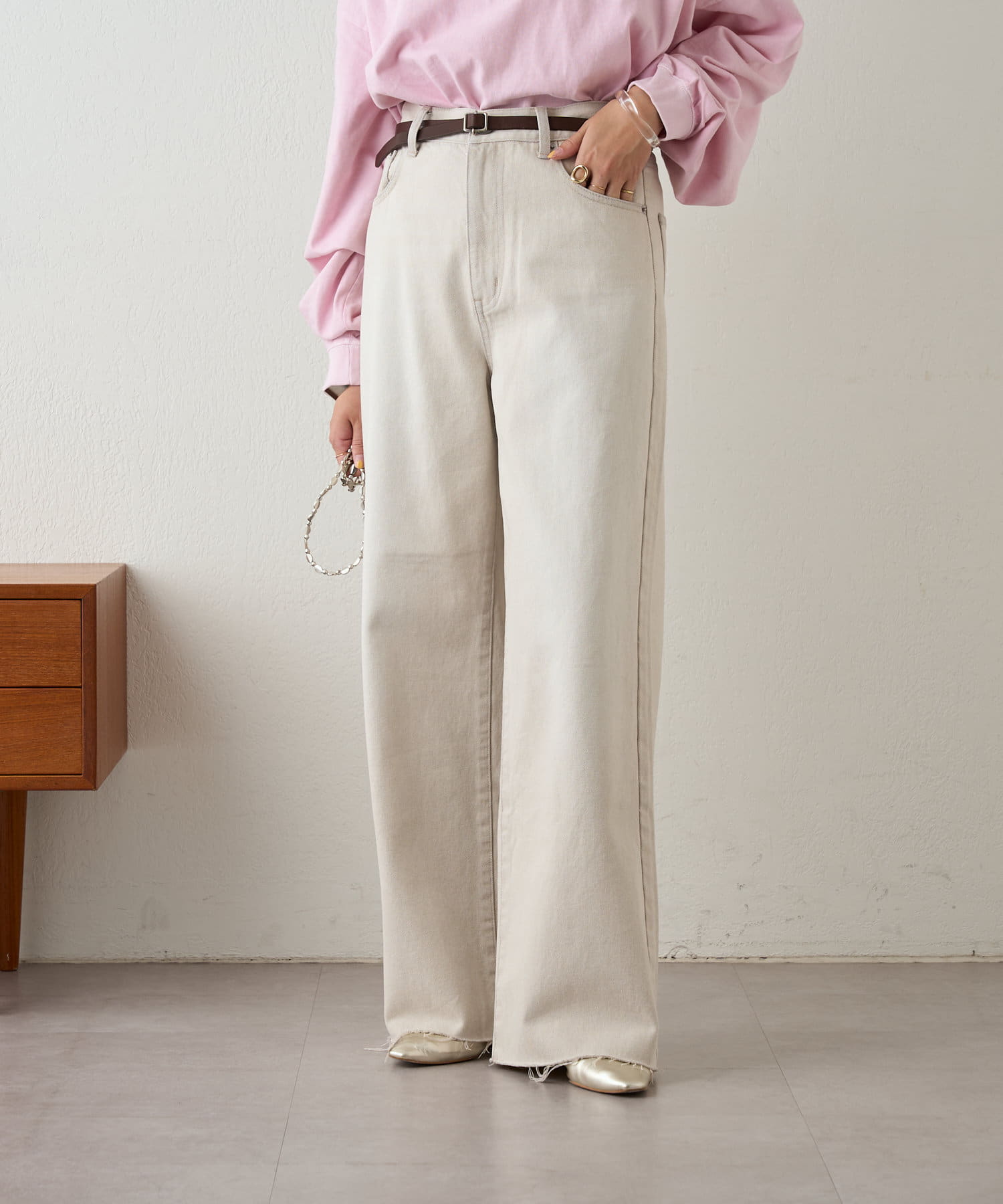 OUTLET(アウトレット) 【SHENERY】ワイドデニムパンツ